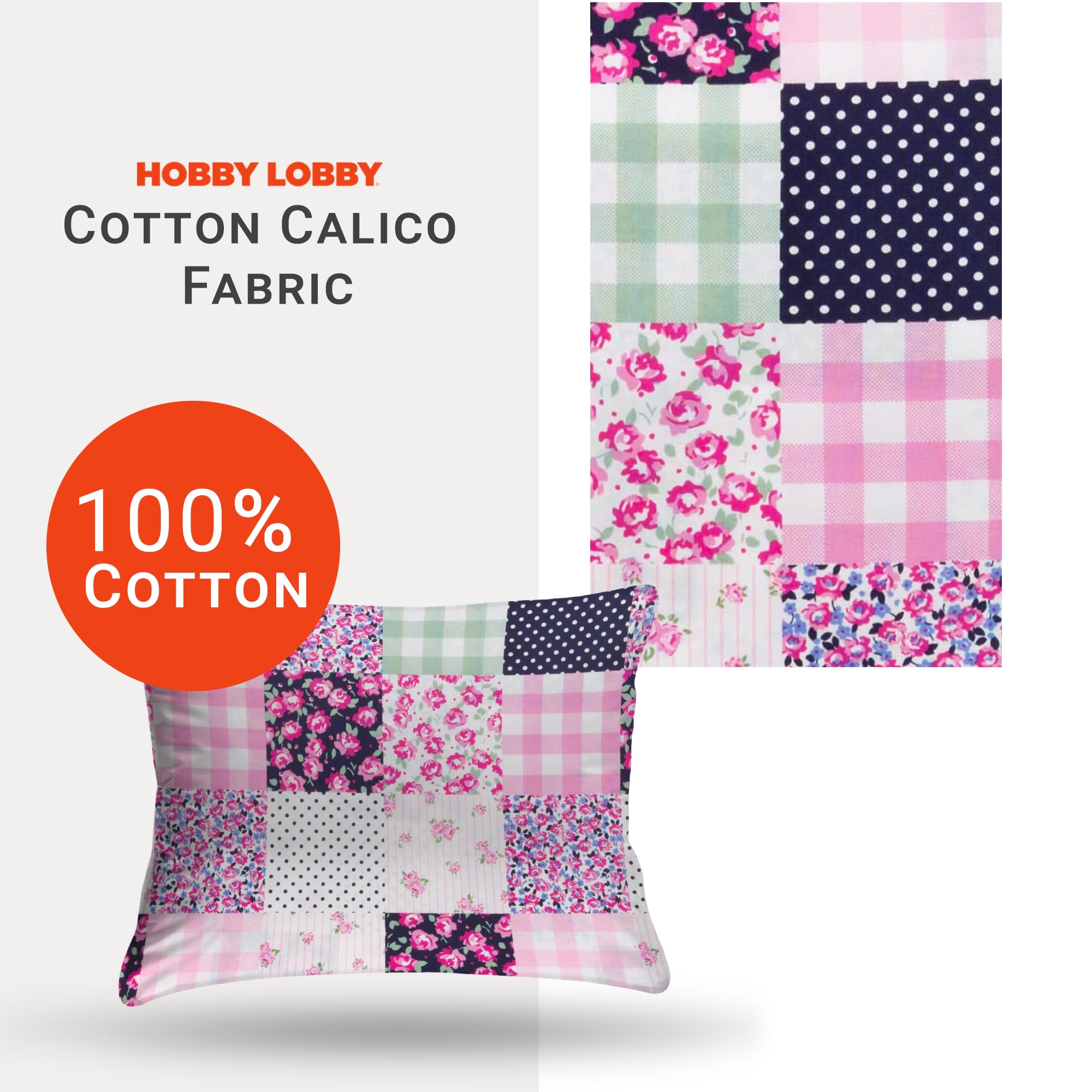 Amazon.com: Hobby Lobby Preppy Patch Cotton Calico Fabric (1