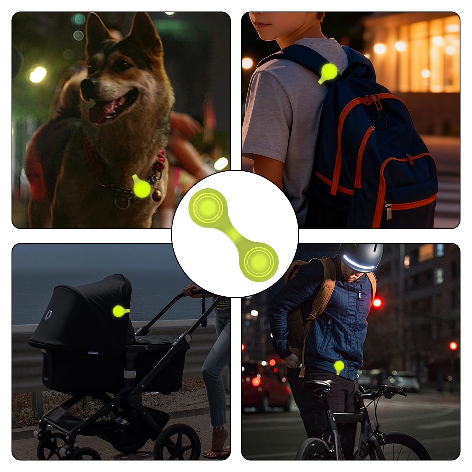 Magnetyczne odblaski, 4 sztuki zawieszek odblaskowych, odblaskowe, odblaski bezpieczeństwa do plecaka, ubrań, wózków dziecięcych, joggingu, roweru