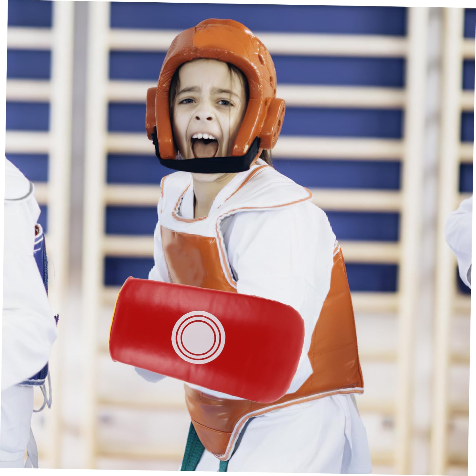TOYANDONA Doppio bersaglio volante Paracolpi per taekwondo per giovani racchetta da taekwondo guantoni e assorbenti da boxe attrezzatura da sparring bersaglio di karate per pu rosso