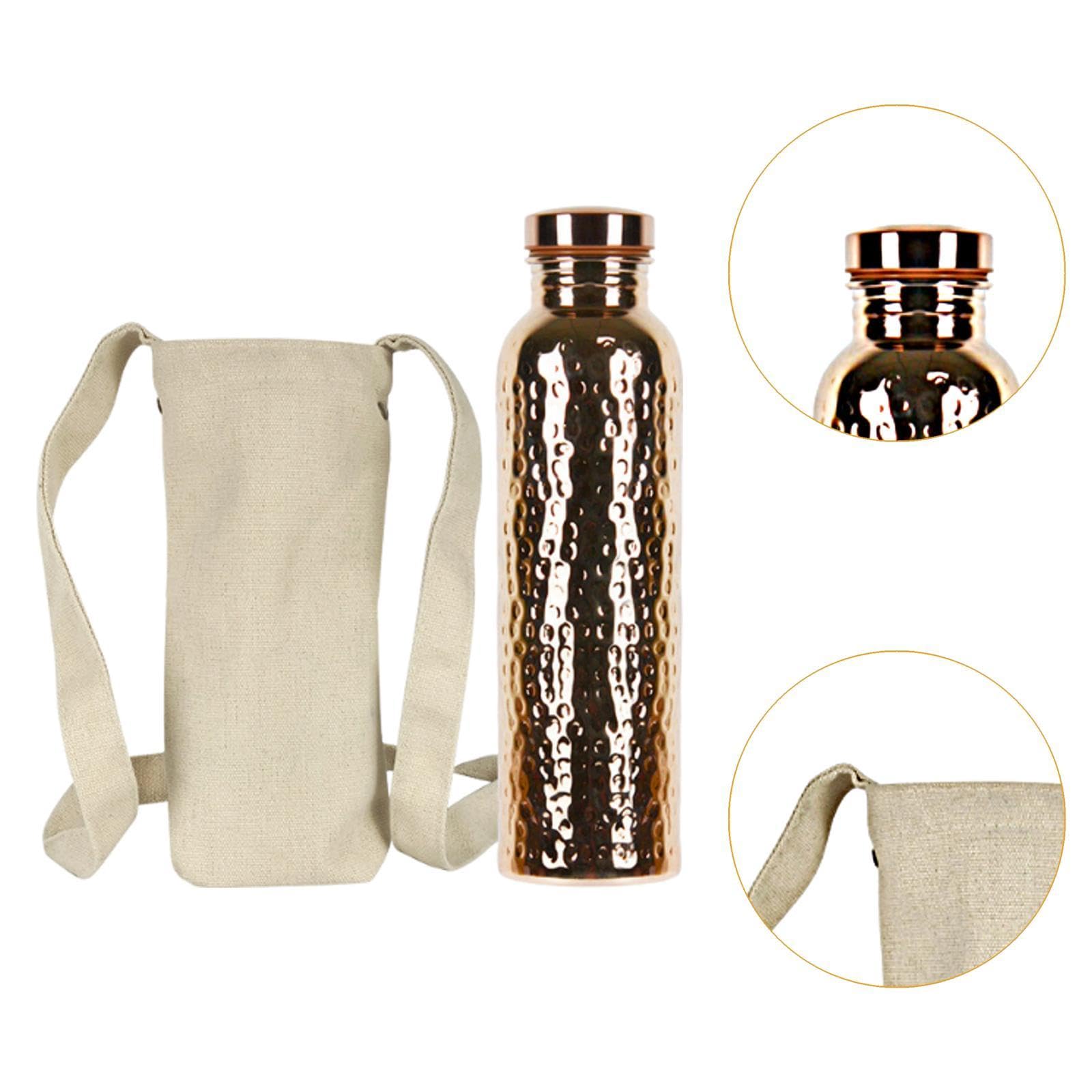 Bouteille D'eau Portable En Cuivre, Fabriquée à La Main, Idéale pour La Randonnée et Les Activités de Plein Air.