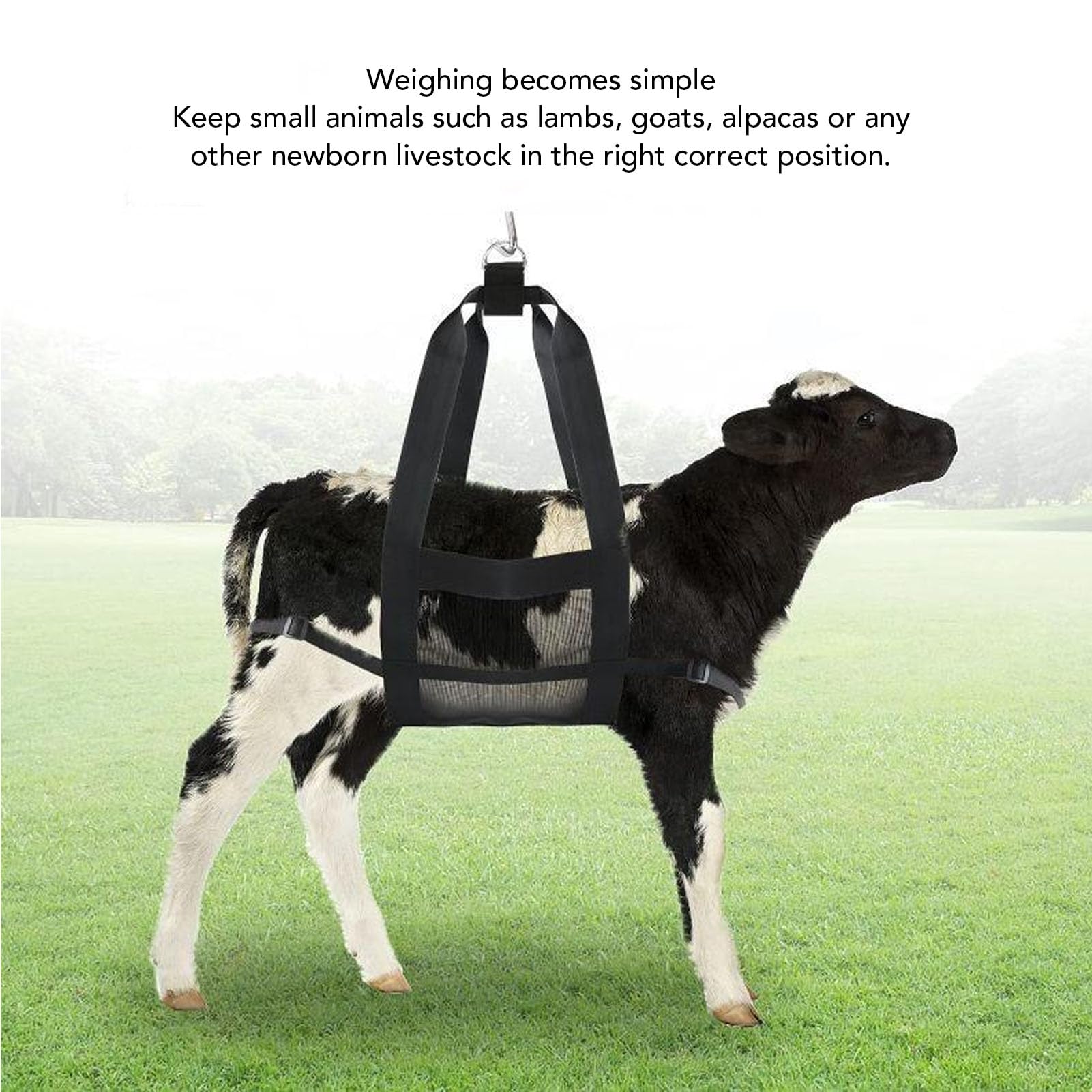 Calf Sling for Weighing Animals, Newborn Livestock Calf Scale Hanging Weight Scale Sling with Adjustment Strap, for Weighing Calves Lambs Goats