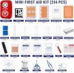 First Aid Kit - 314 Pieces, First aid & survival kit, Emergency Preparedness for Cuts, Scrapes, Bruises, first aid kit for car, first aid kit camping, Hiking, sports, work and home, first aid.