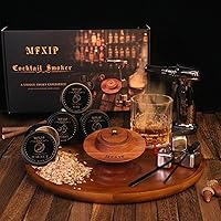 Vista 2 de Kit de ahumador de cóctel con antorcha, kit de ahumador de whisky, kit de ahumador de bebidas a la antigua, chips de madera de 4 sabores, kit