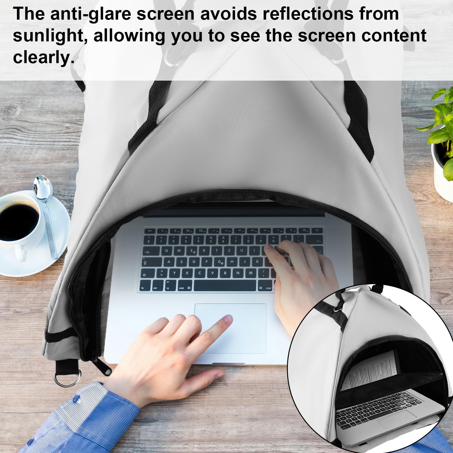 lasuroa Tenda Laptop, Parasole Portatile Computer e Schermo Pieghevole la Privacy Accessori Impermeabili per Laptop per Viaggi di Lavoro All'aperto