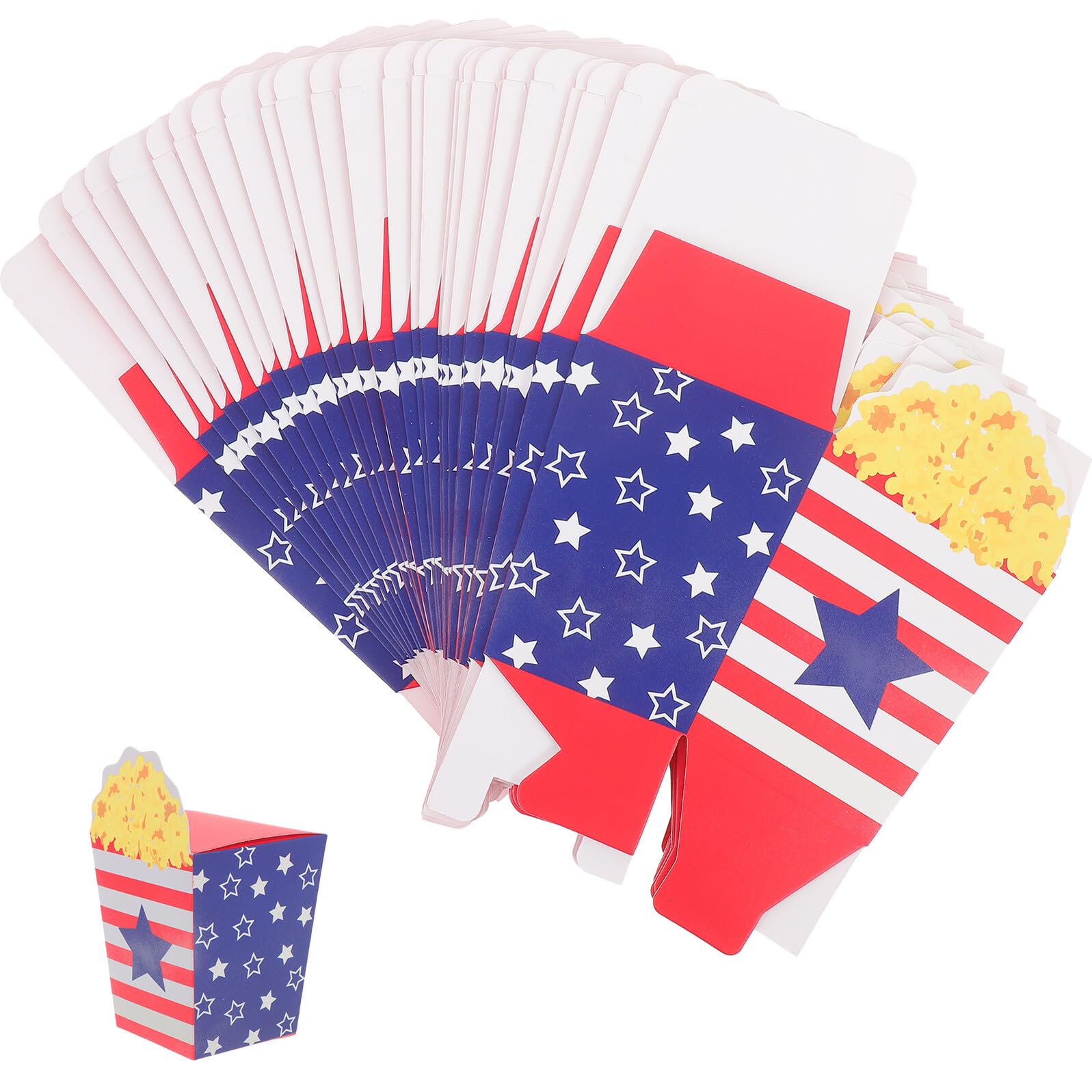 90 Pezzi Scatole Popcorn Usa per Feste Contenitori Snack Leggeri e Resistenti per Caramelle Biscotti e Popcorn Party Patriottici