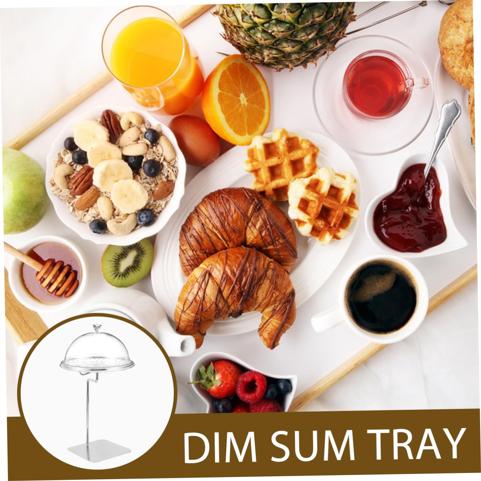 STOBAZA Présentoir Plateau Transparent avec Couvercle pour Fruits et Fromages Support Élégant pour Buffet Dessert et Gâteau pour Mariage et Fête