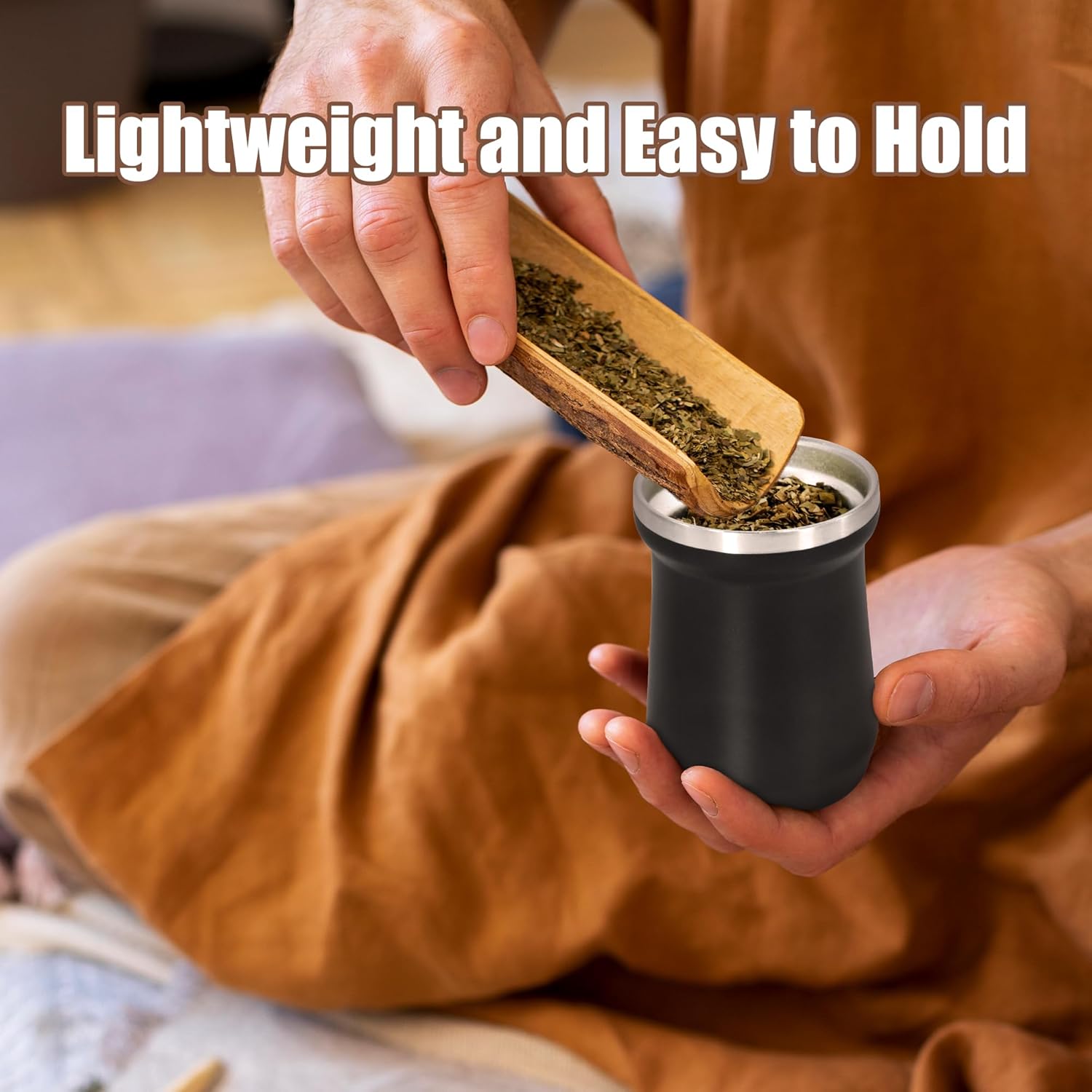 AGH Yerba Mate Cup 5 oz, Yerba Mate Gourd and Bombilla Straw Set, Stainless Steel Double Wall Vacuum Insulated Tea Cup (Dark Blue) - Image 6