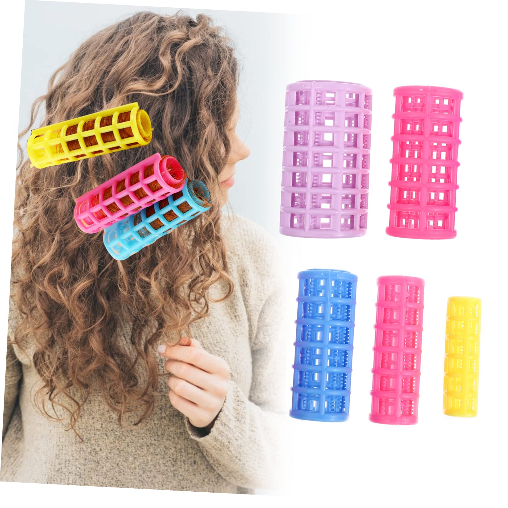 Rodillos de Pelo de Plástico Autoadherentes, Pack de 50 Piezas Ligeras y Portátiles para Peluquería y Peinados Profesionales Color Aleatorio