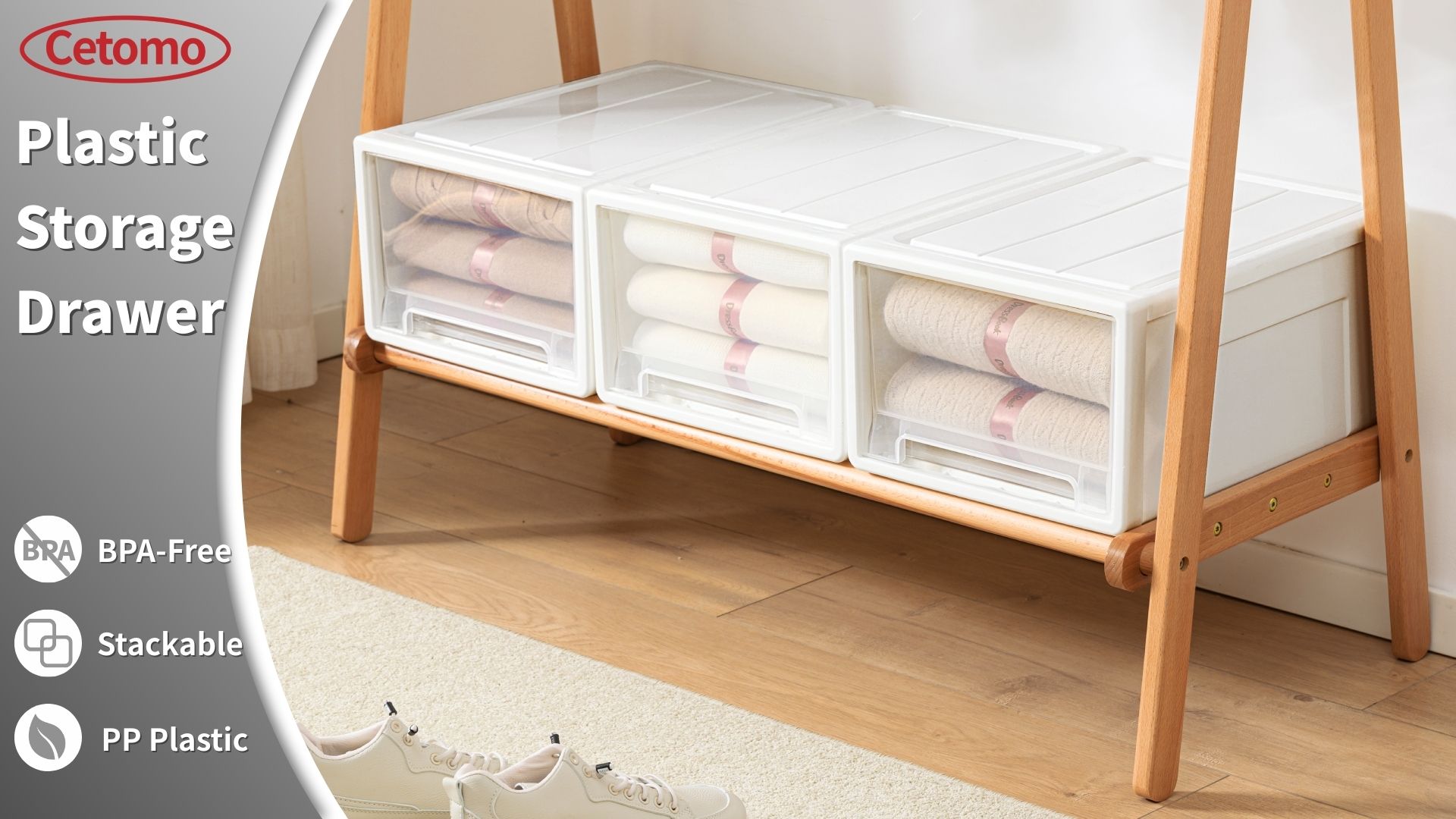 Tribello Contenitori Da 6 Litri Con Coperchi A Scatto, Set Da 4 In Plastica Colorata, Impilabili, Made In EU, Per Organizzare Casa E Ufficio.