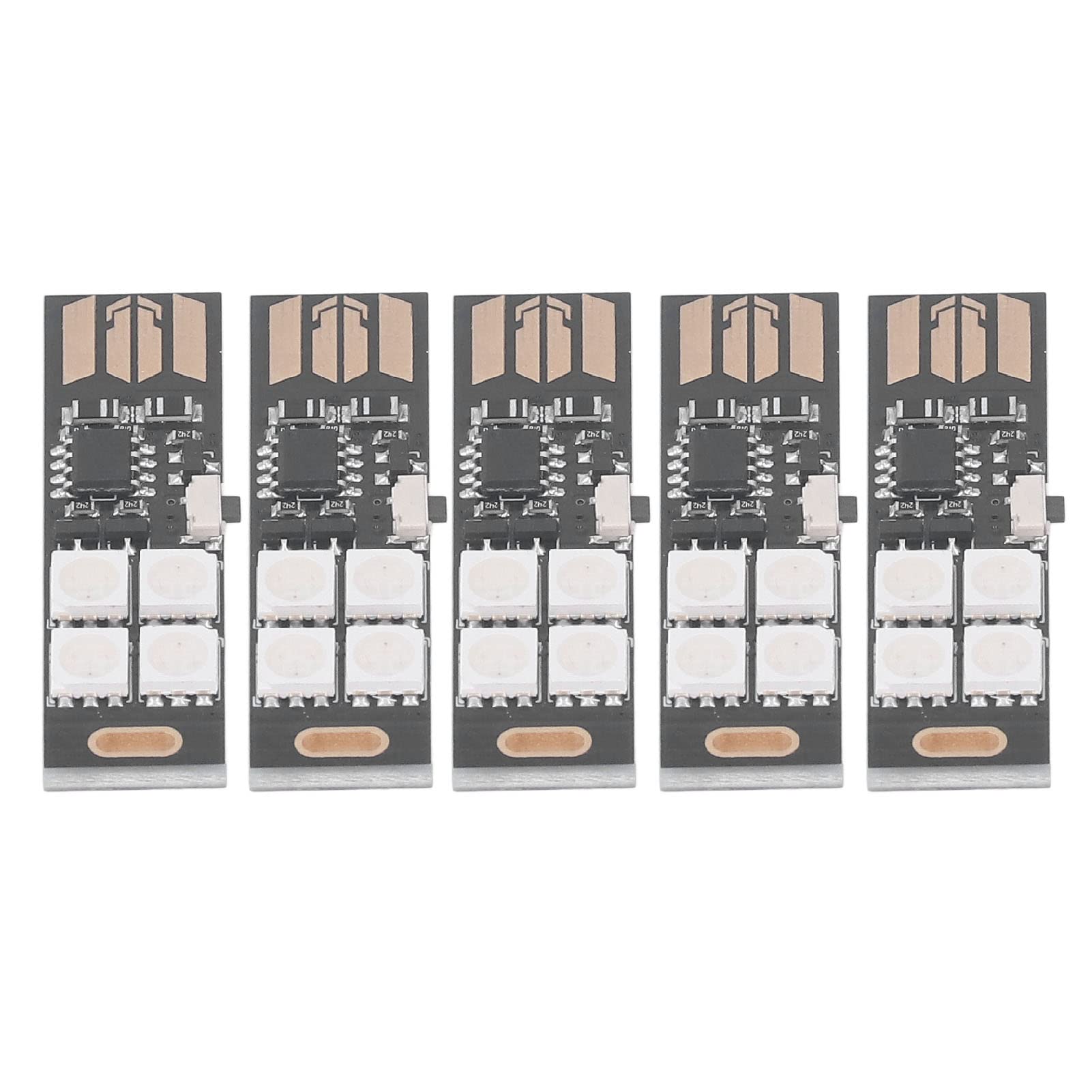 Marhynchus 5Pcs Super Mini USB Light Thin Ultra Slim Multi Color Changing 7 Colors RGB Night 4 LED TV Backlight Kit nightlight Model kit mini led Color Changing Lights