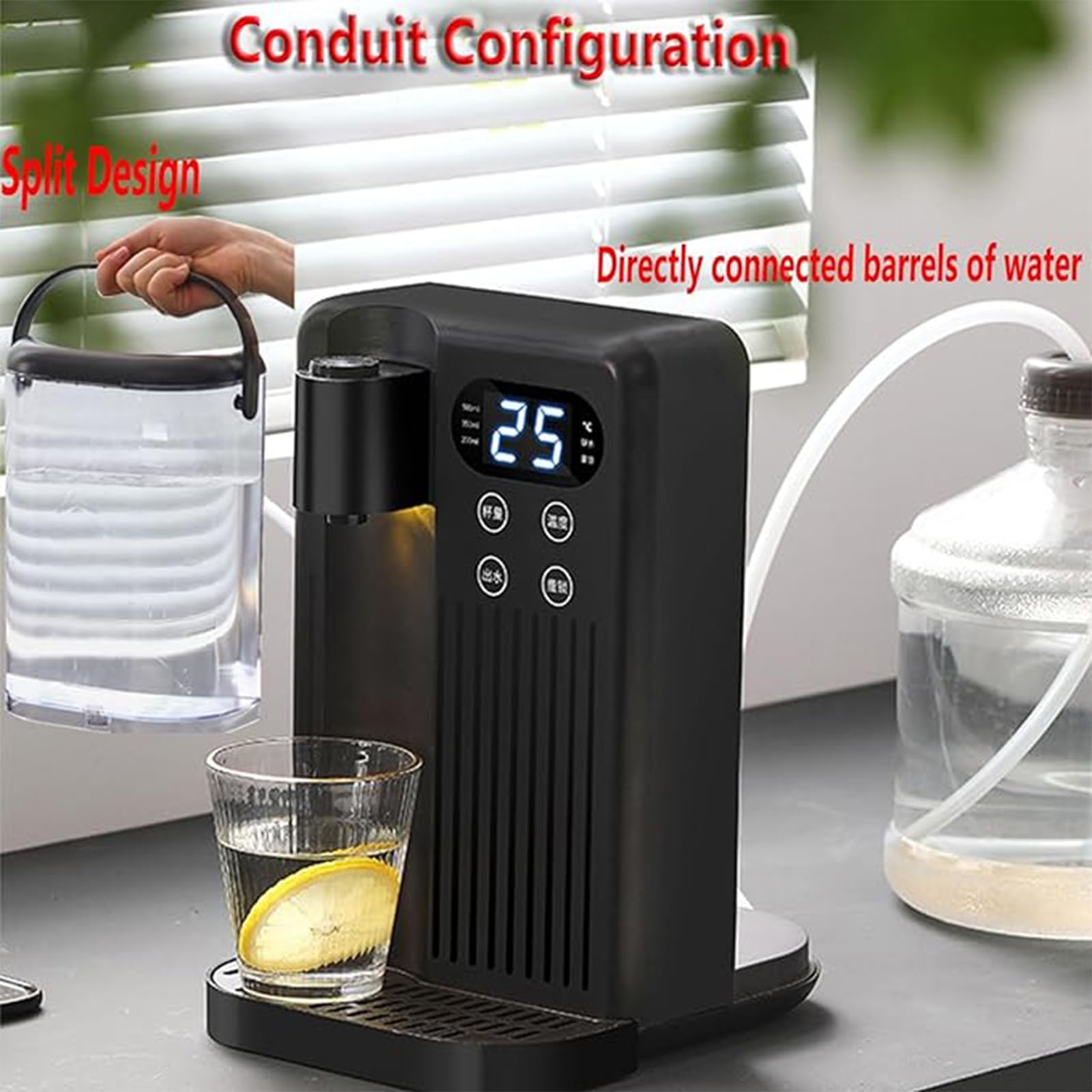 Dispensador instantáneo de agua caliente, pantalla táctil inteligente 3s Calor instantáneo, 12 niveles de temperatura del agua, 3L de gran capacidad para cocinas, dormitorios, vehículos recreativos, s