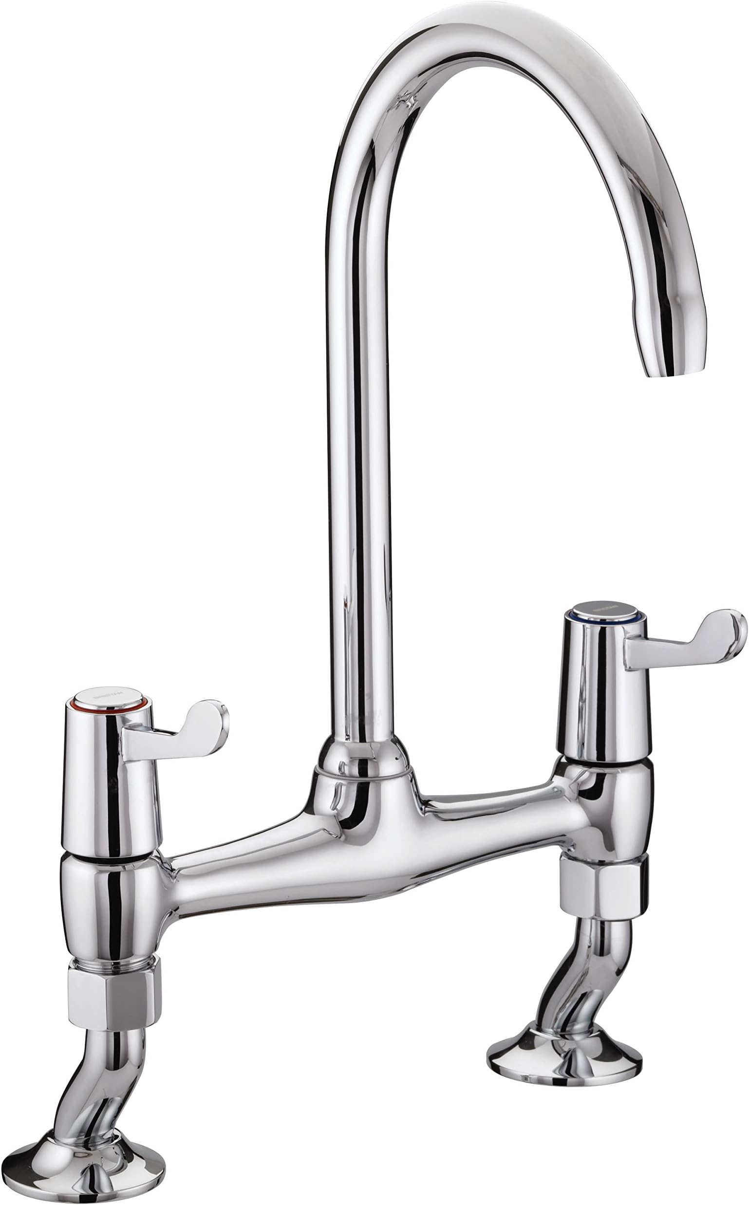 BristanVAL BRDSM C 6 CD Value Lever Bridge Kitchen Sink Mixer Tap with 6" (152mm) Levers with Swivel Spout, Chrome