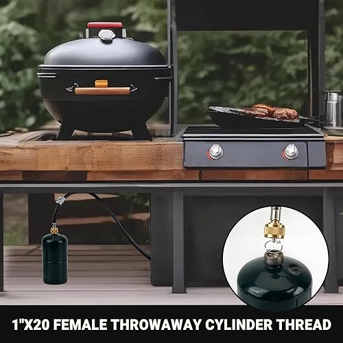 Miniatura 6 de only fire - Manguera de extensión de antorcha de propano de 5 pies para distribución de árbol de propano, ensamblaje de poste de árbol de propano de