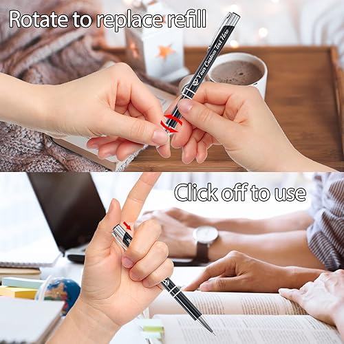 Miniatura 6 de Bolígrafo personalizado, 1 unidad, bolígrafo personalizado con logotipo de mensaje de nombre comercial grabado, tapa de clic de tinta negra, regalo