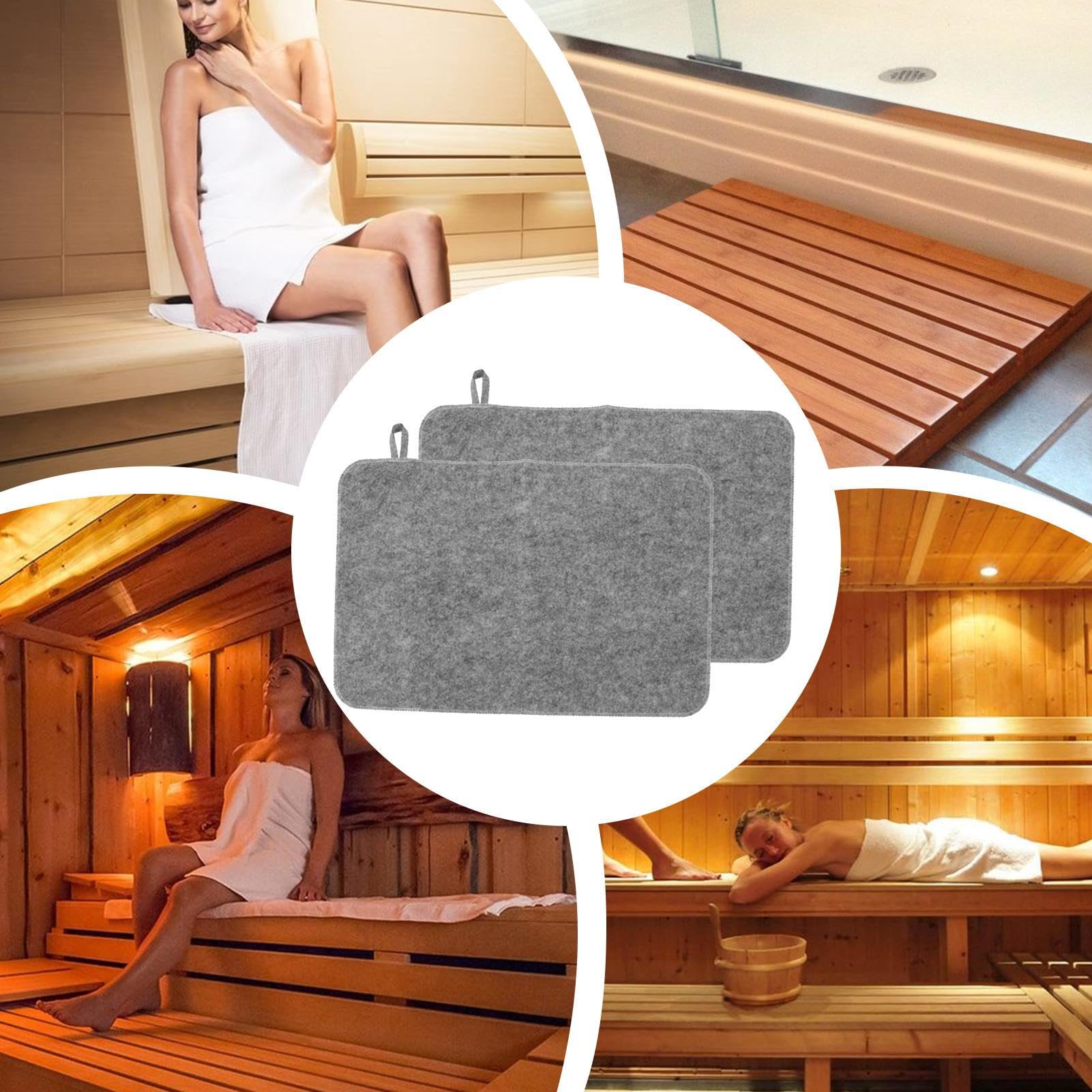 2X Sauna Sitzkissen, Saunamatte, Weiche Filz Dampfsauna Bodenmatte, Saunazubehör, Dampfbad Wärmeisolationsmatte, Wasserabsorbierendes Schutzpolster Für Zuhause Und Spa