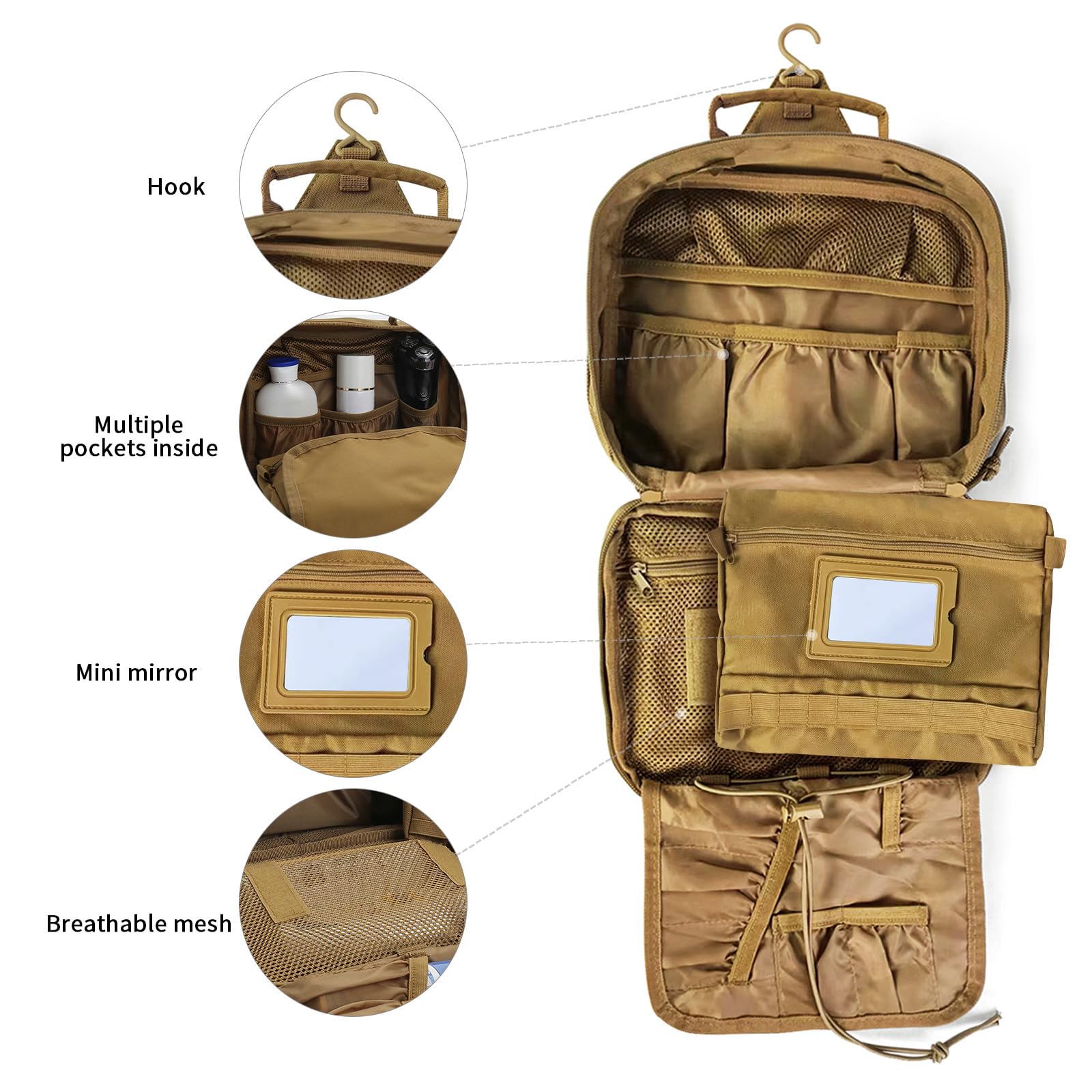 Neceser de viaje para hombre, bolsa de aseo para hombre, bolsa de aseo colgante para hombre, organizador portátil para viajes, kit de viaje para hombre, bolsa de afeitado para hombres, viajes,
