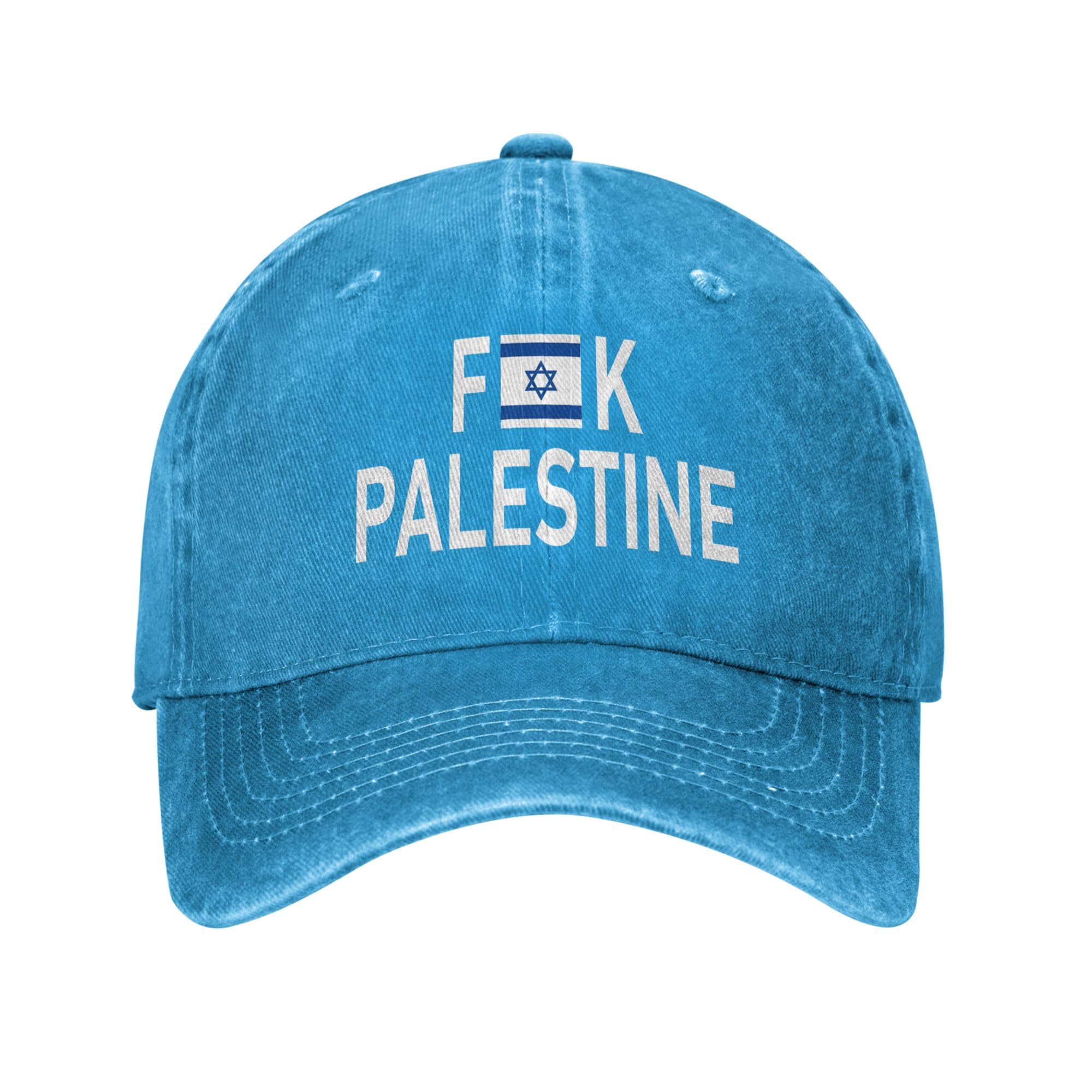 NLWQEKV Fuck Palestine Hat Support Israel Hats for Mens Women Golf Dad Caps Black