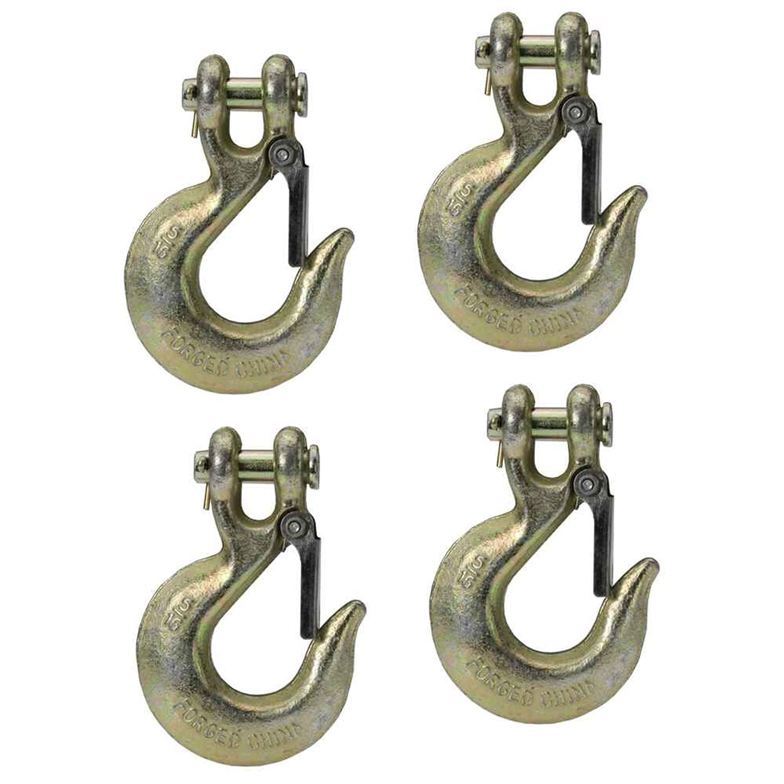 US Cargo Control 5/16 Inch, Grade 70, Clevis Slip Hook with Latch, Working Load Limit 4,700 Pounds, 4 Pack