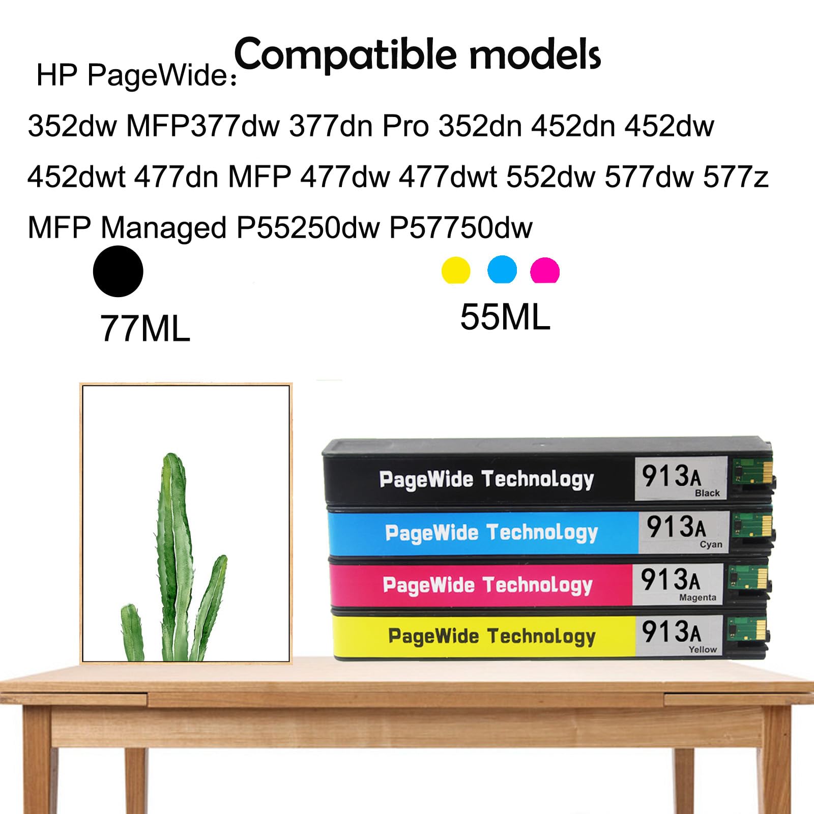 Cartouche D'encre DOUBLE D 913A Noir - Compatible HP 913A L0R95AE, Non Affectée Par Les Mises à Jour - 8