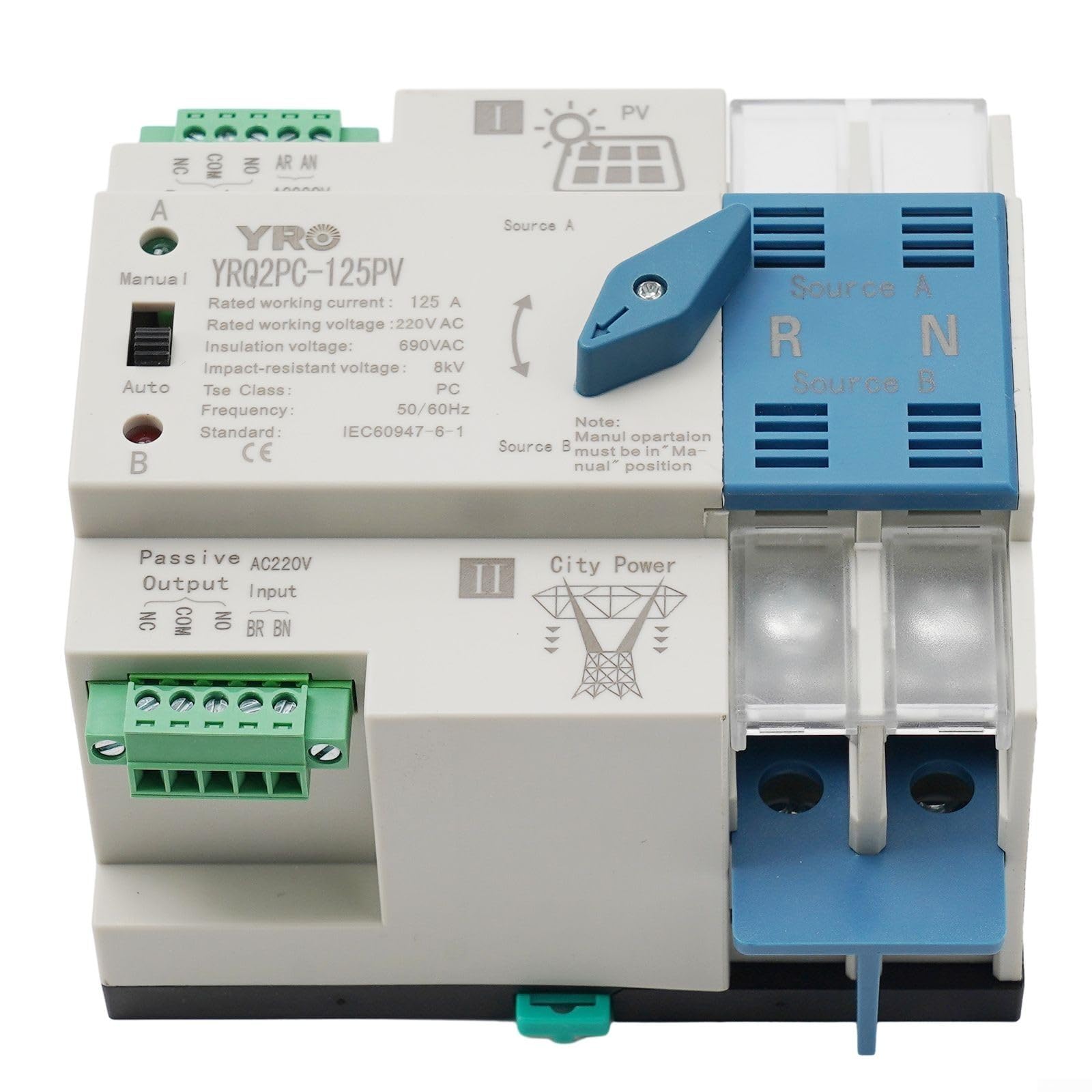 Commutateur de transfert automatique pour solaire et maison