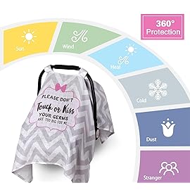 Metplus Muslin Carseat Cover for Babies,Breathable Infant Carseat Cover Lightweight Baby Carrier Cover for Girls Boys, Fit Spring Summer/Hot Days/Warm Weather