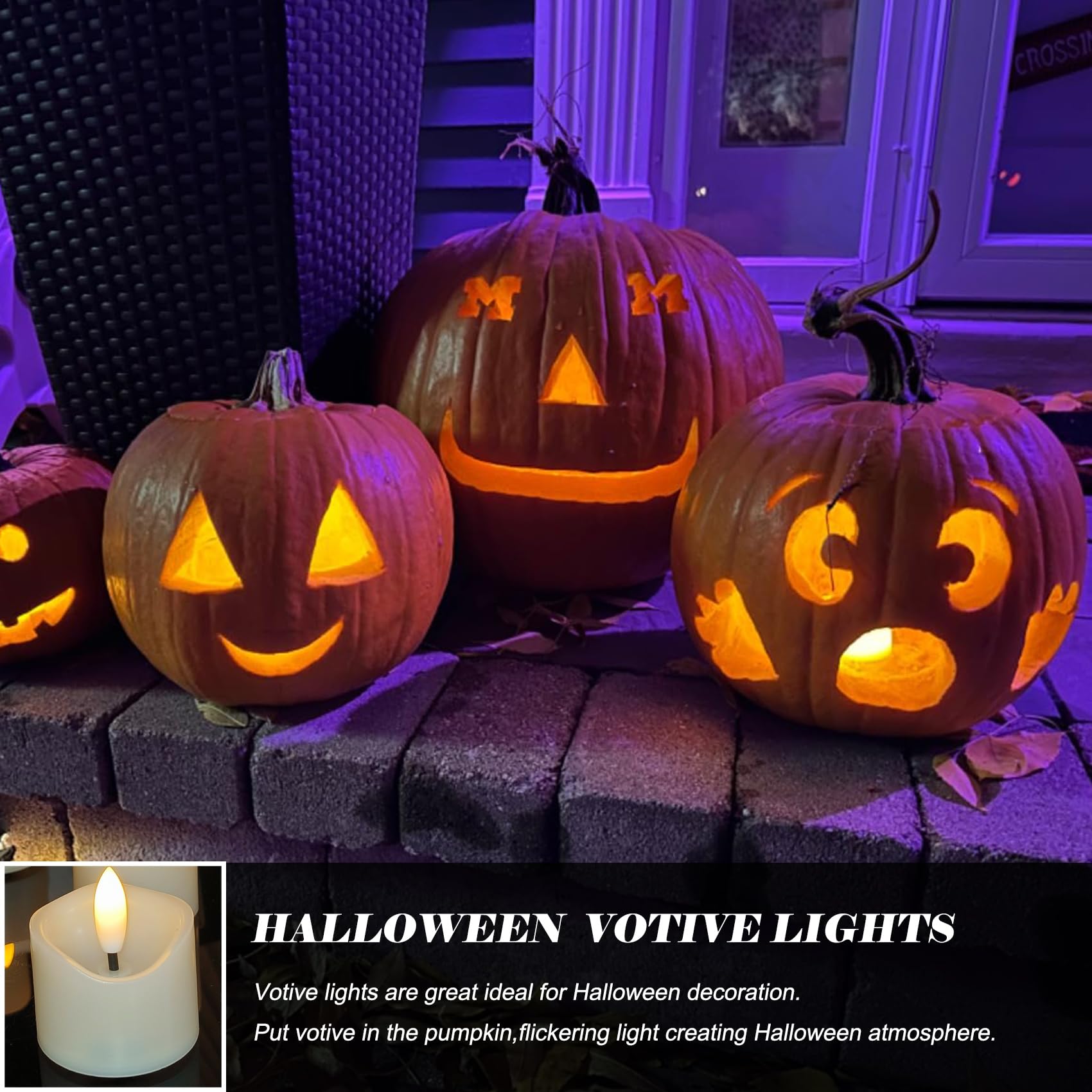 Batteriebetriebene Votivkerzen, 3,8 x 4,2 cm, flammenlose Votiv-Teelichter, schwarzer Docht, Teelichter, LED, elektrische künstliche Kerzen, realistisch, für Hochzeit, Weihnachten, Erntedankfest