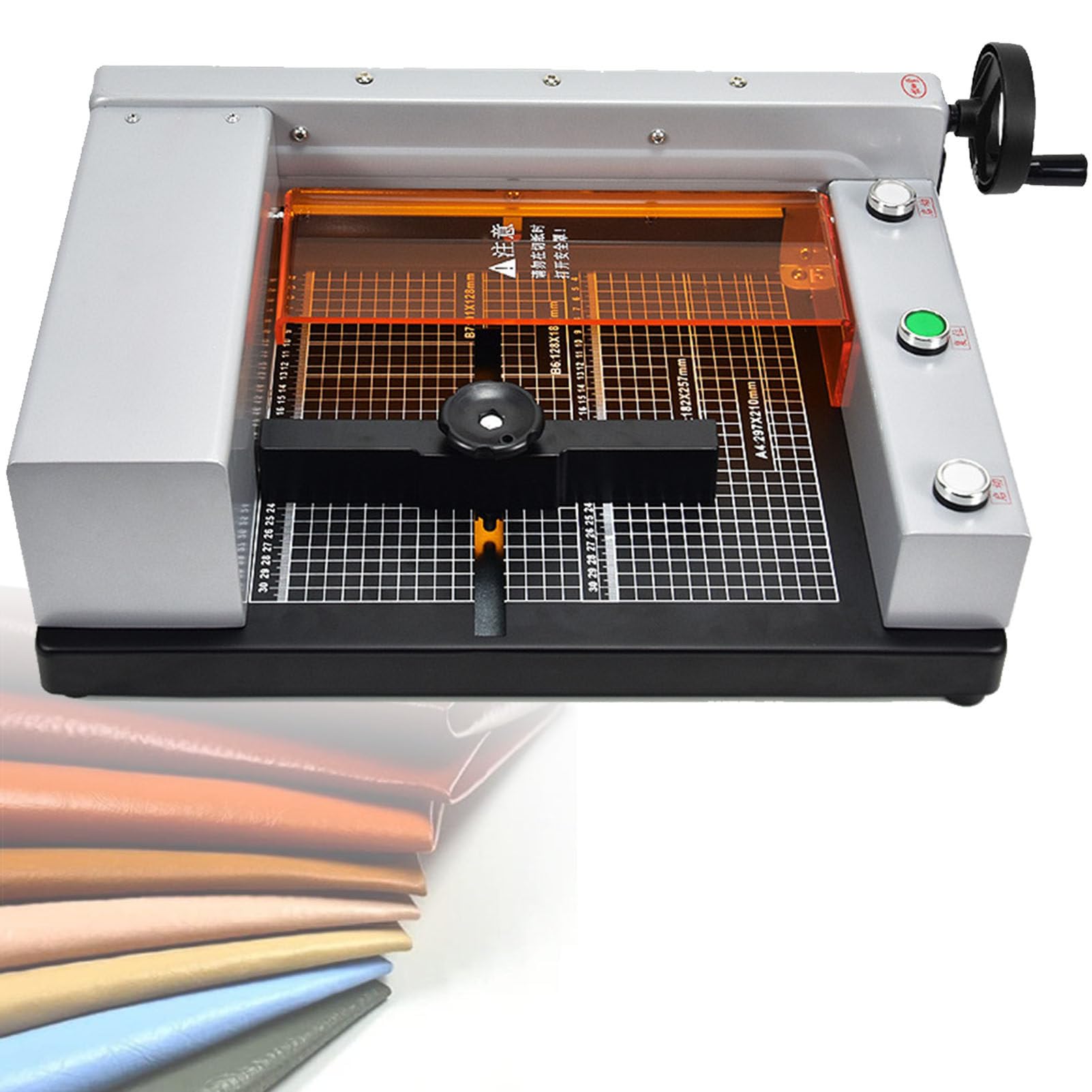 Taglierina Automatica per Carta, taglierina elettrica a ghigliottina per carichi Pesanti, Spessore di Taglio 40 mm, taglierina per Pelle da Tavolo e Industriale con griglia, per cartoncini