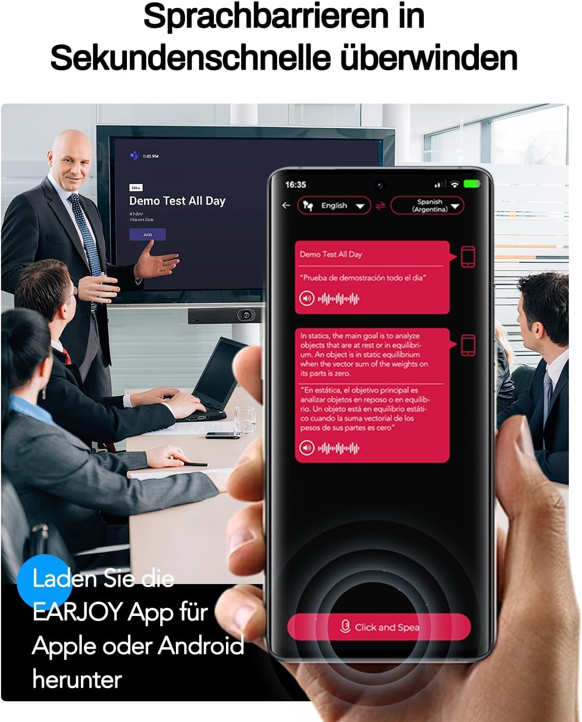 Traduttore auricolare AI, traduttore vocale 3 in 1, cuffie 134 lingue con app, 5 modalità di traduzione in tempo reale, auricolari traduttori, 60H Bluetooth 5.4 Translator Earbuds per apprendimento