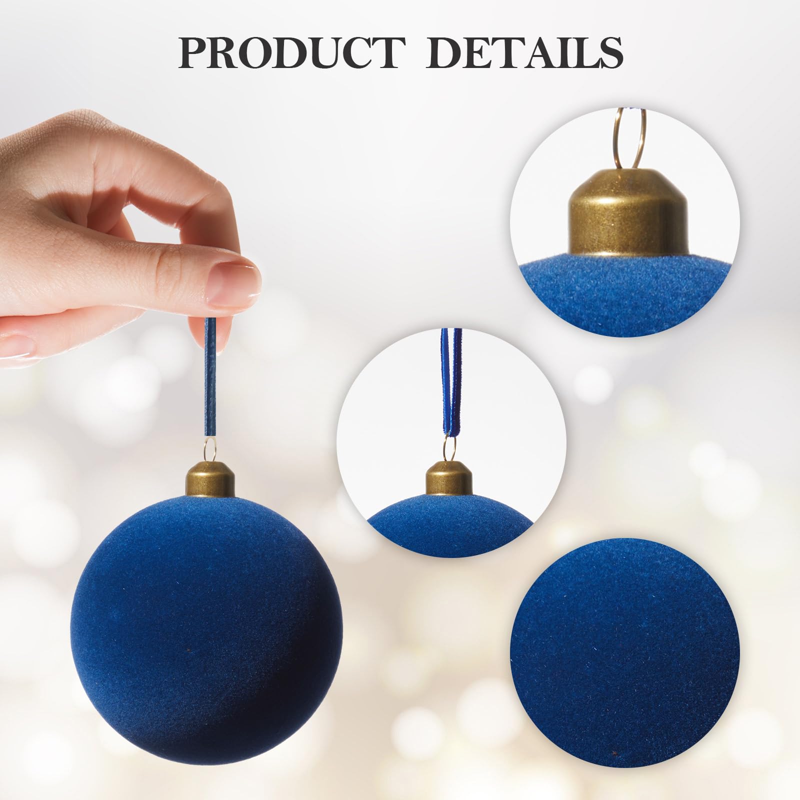 DN DECONATION Lot de 9 boules décoratives en plastique à suspendre pour sapin de Noël - Bleu - 8 cm - Pour la maison, les vacances, les fêtes, la décoration d'intérieur et d'hiver
