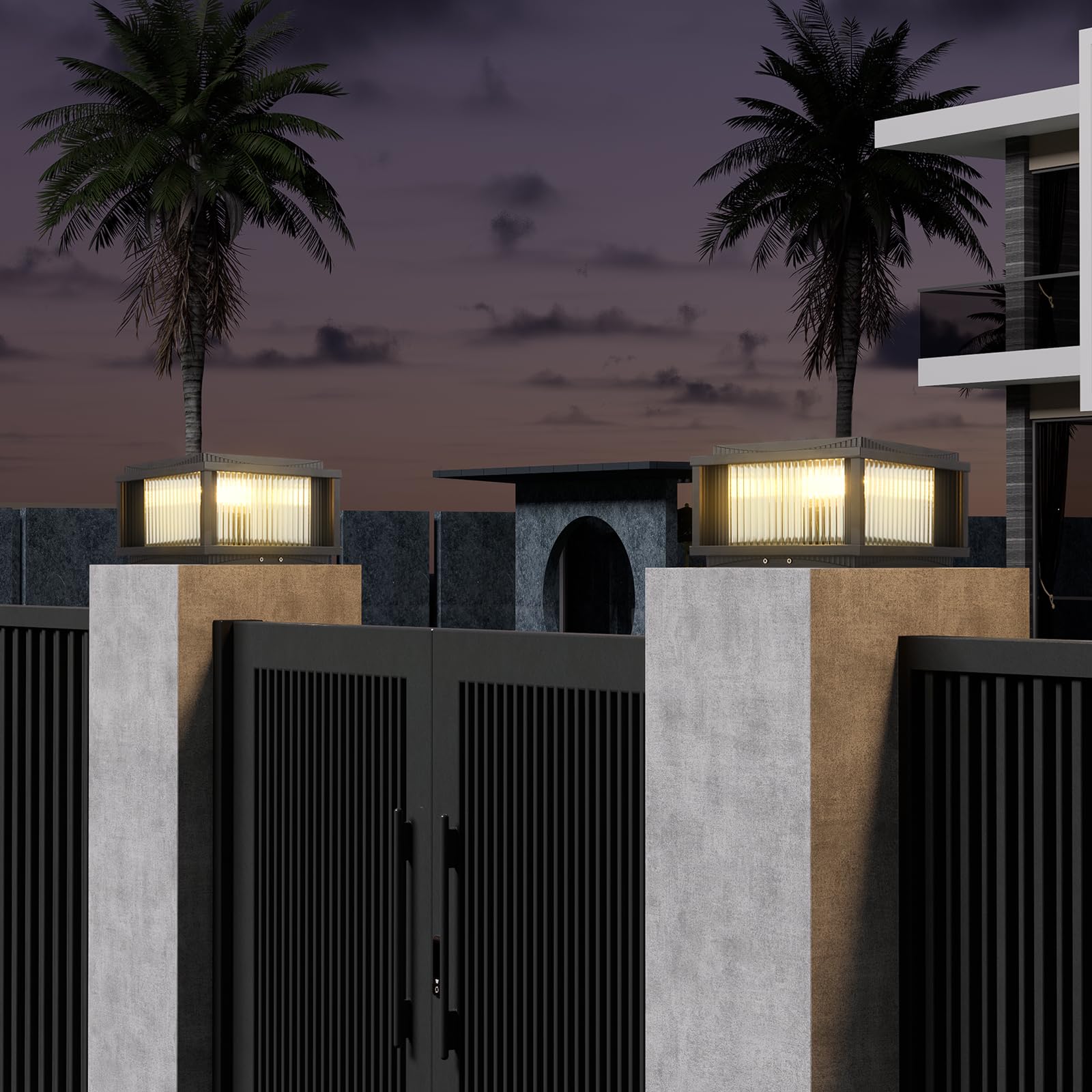 Columna Solar para Exteriores, Iluminación Led Impermeable De Aluminio para Pilares, Faroles De Columna para Exteriores, Luces Modernas para Postes De Puertas, Paredes, Terrazas Y Cercas.