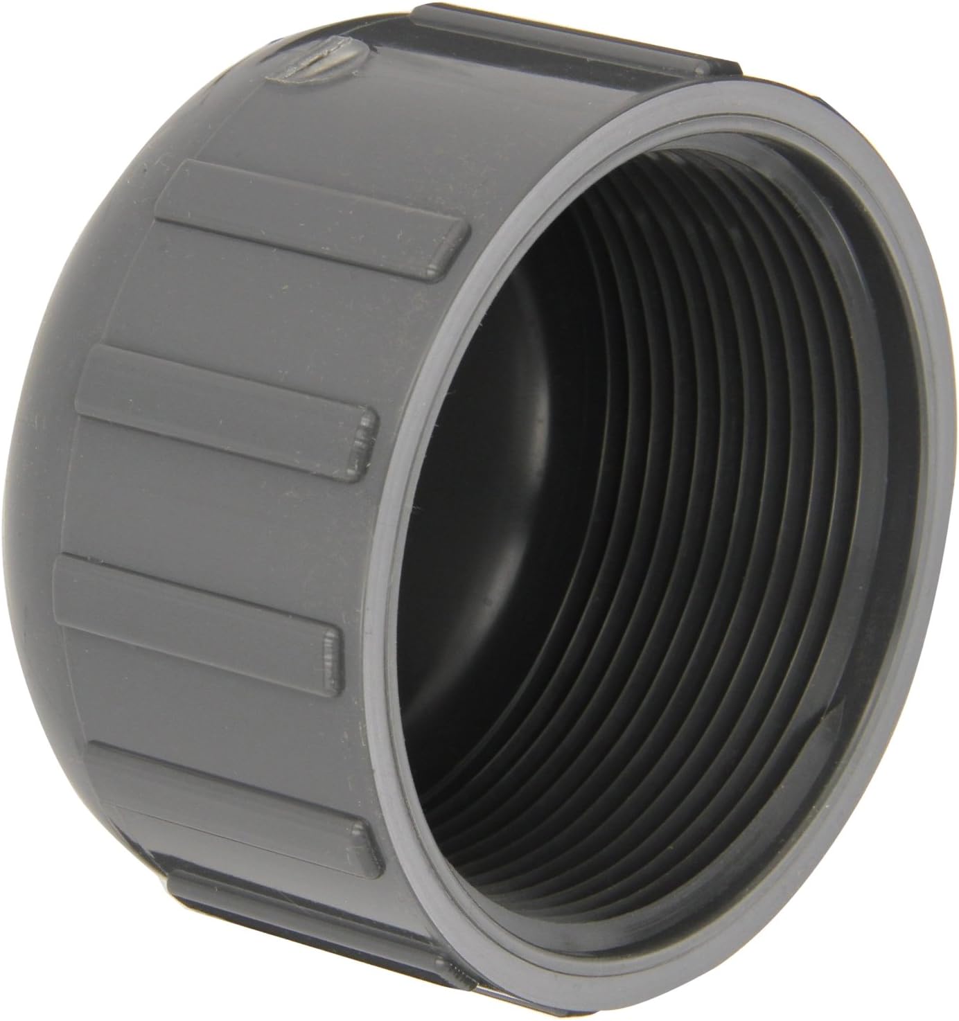 GF Piping SystemsPVC Pipe Fitting, Cap, Schedule 80, Gray, 2-1/2" Slip Socket