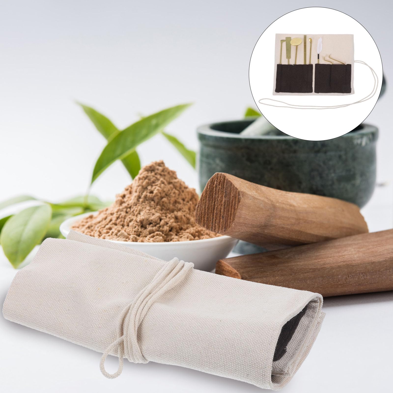 Set di 7 Pezzi Strumenti in Ottone per Incenso Borsa, Accessori Decorativi Facili da Usare per Meditazione e Aromaterapia in Soggiorno e Bagno