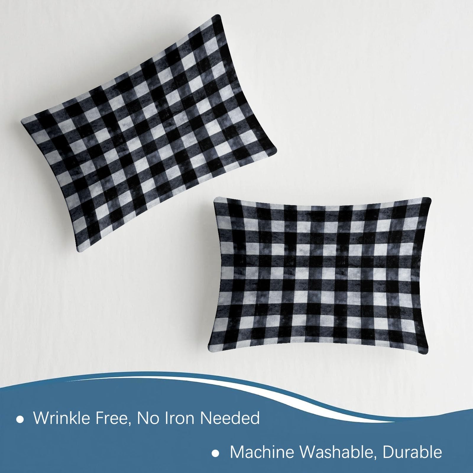 Spannbettlaken Modern Bettlaken 160 x 200 cm Weiche Atmungsaktive Mikrofaser - Schwarz Geometrie Karomuster Karo Spannbetttuch für Boxspringbett & Wasserbett Schlafzimmer Dekor, Steghöhe 30 cm