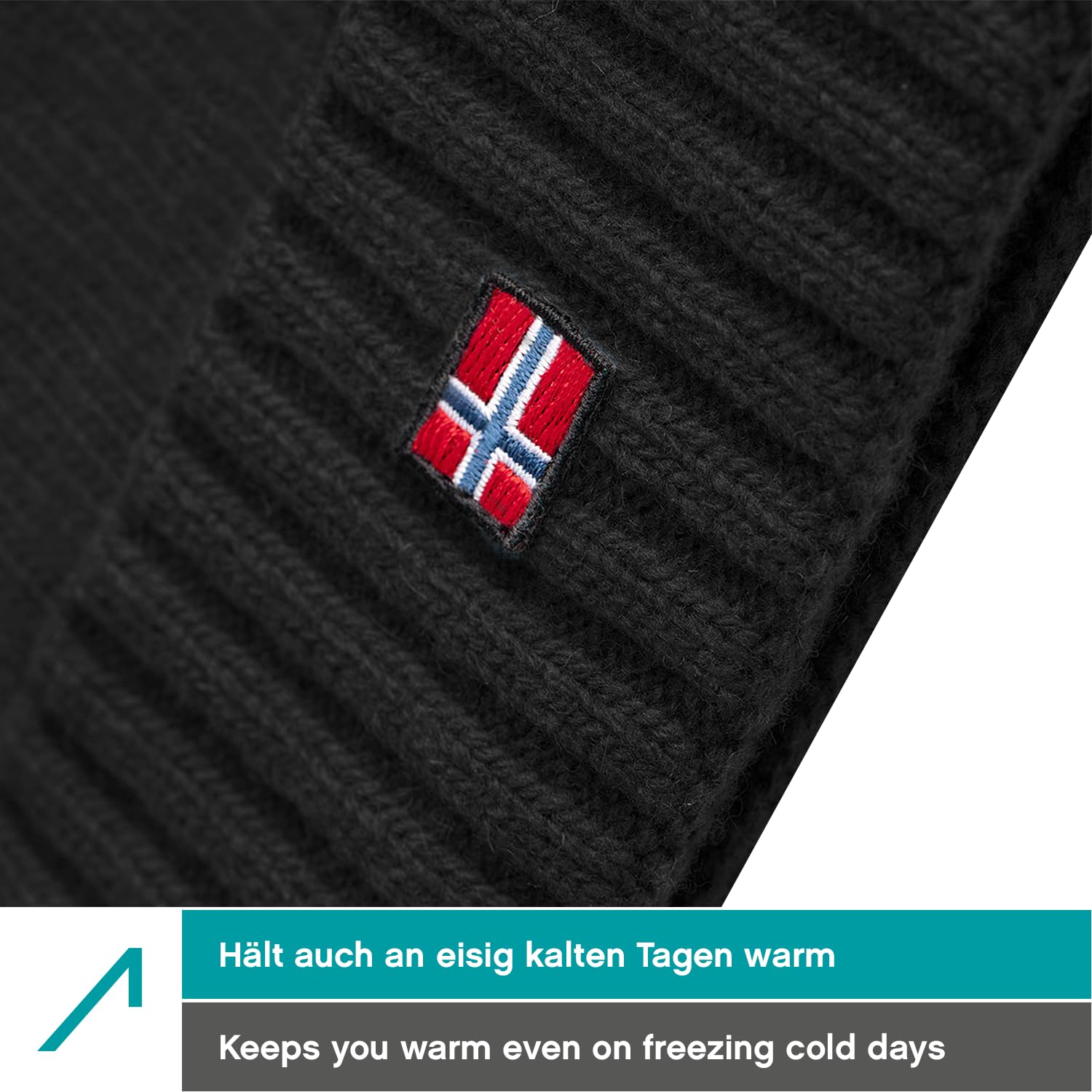 ACE Norway Cappello invernale - Berretto in lana di pecora lavorato a maglia per adulti - Berretto in lana per uomo e donna