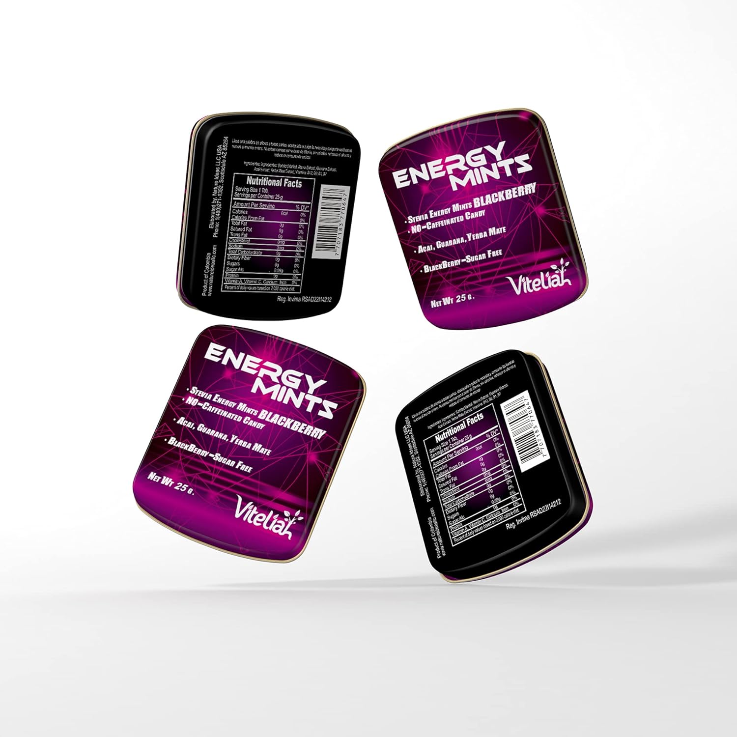 Stevia Viteliah Energy No Caffeine Sugarless Candy with