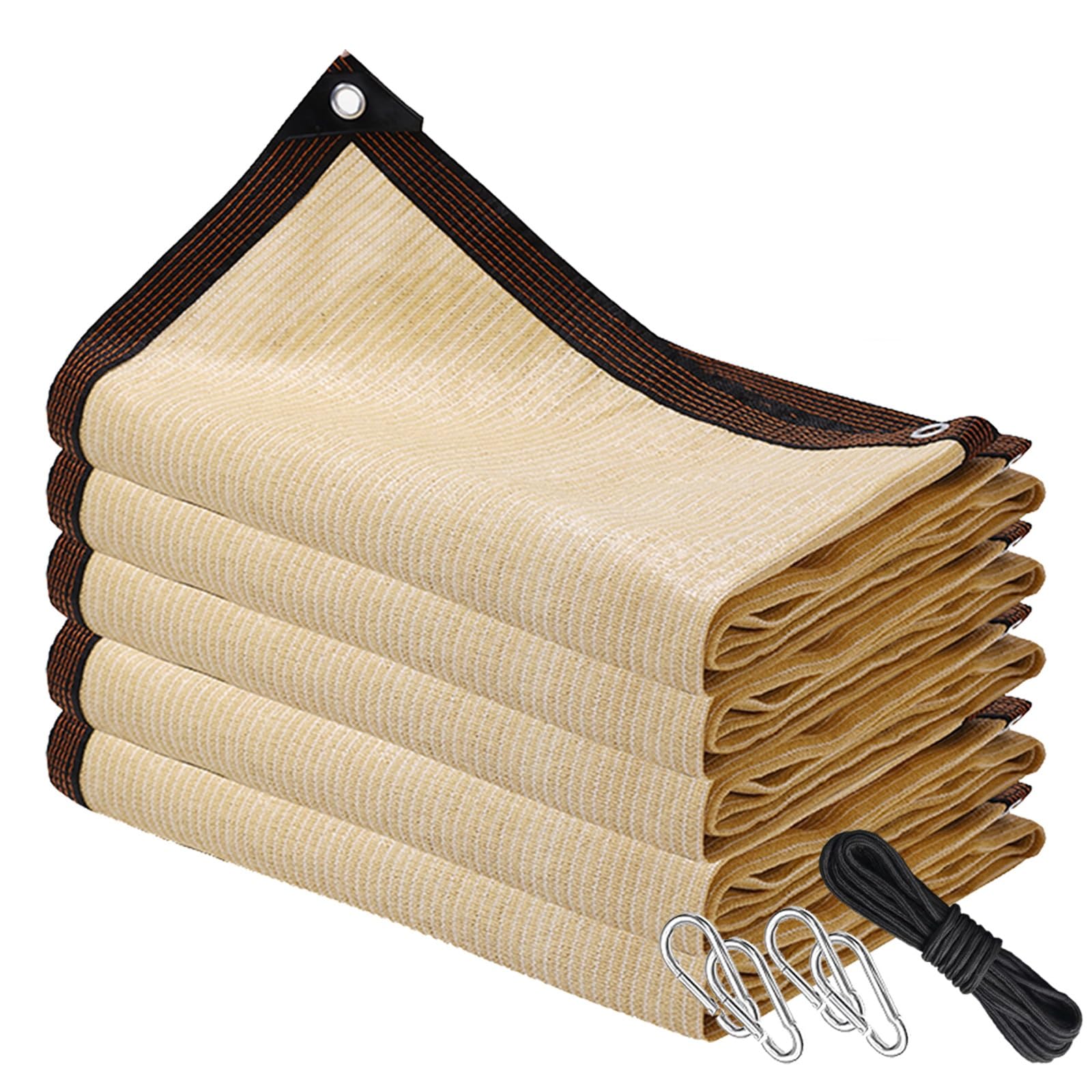 Sun Shade Cloth for Garden, Sun Screen Fabric for Outdoor Patio Garden Pergola Canopy, Shade Cover Mesh Tarp with Grommets & Ropes, 80% UV Resistant Net(1.0X5.5m)