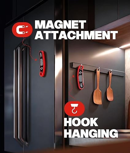 Miniatura 8 de Termómetro digital para carne, 2 unidades, termómetro de lectura instantánea para cocinar a la parrilla, dulces, freidora de aire, sonda de plancha,