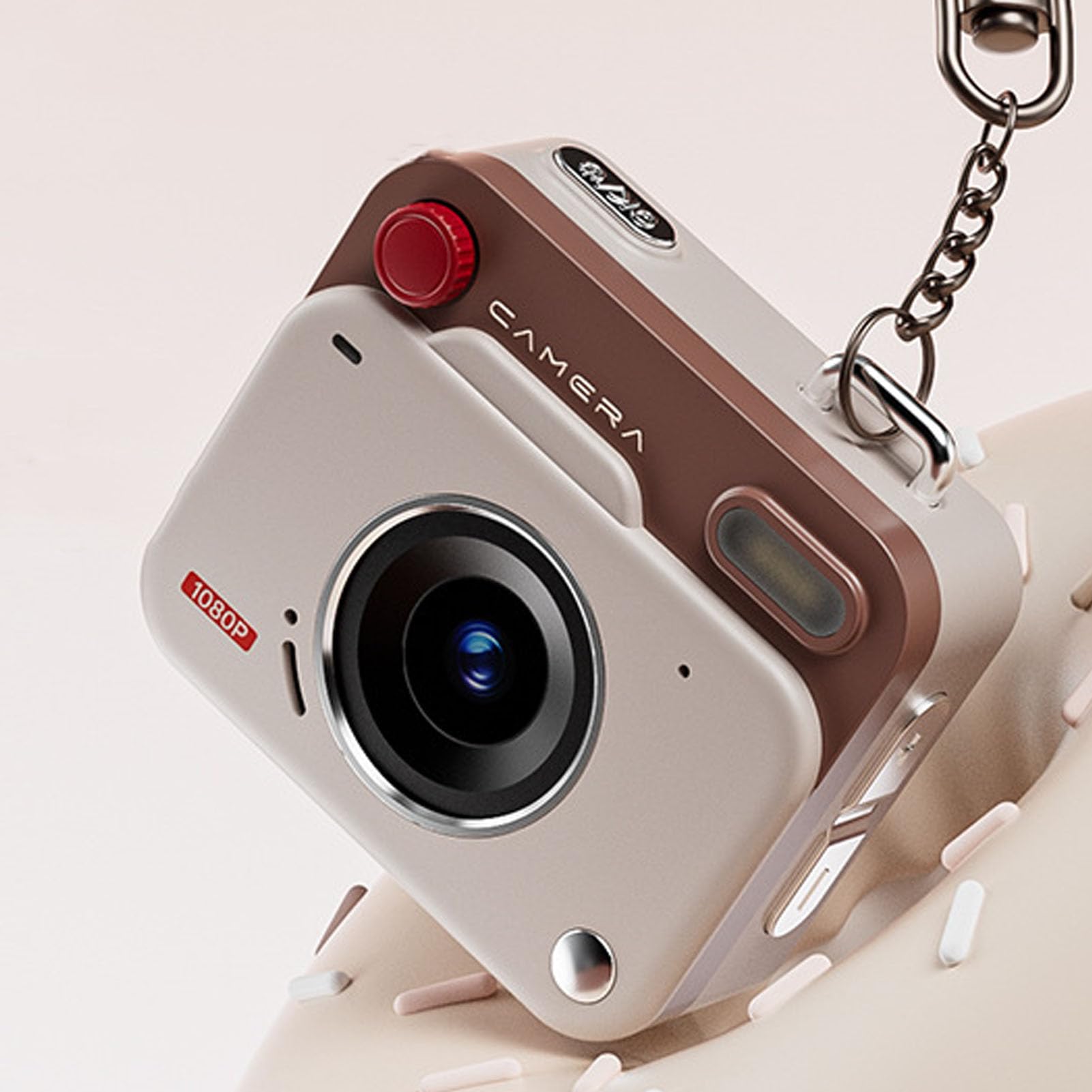 Mini aparat cyfrowy, 1080P 48 MP, mały aparat kompaktowy z wyświetlaczem LCD 1,77 cala, OTG, 6 filtrów, obsługa kart pamięci do 256 GB, idealny na podróże, uroczystości (khaki brązowy)