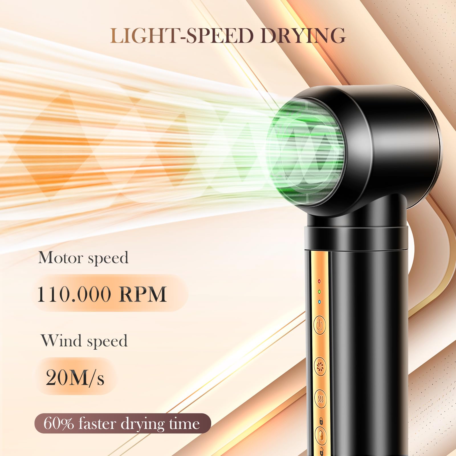 Airstyler Magic Styler Hair Styler 6 en 1 Fer à friser avec technologie ionique, 110 000 tr/min, 1400 W, multifonction haute performance avec fer à boucler automatique à air pour lissage, boucles et