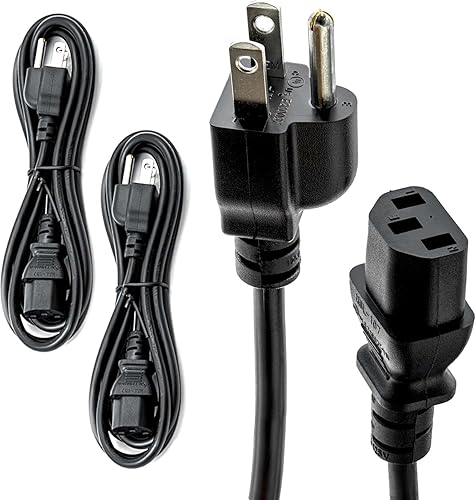 Paquete de 2 cables de alimentación universales para monitor de computadora, cable de alimentación C13 para monitor, PC, escritorio, impresora,