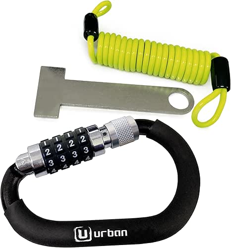 URBAN UR140 Antivol Casque Moto, Mousqueton à Code 4 Chiffres