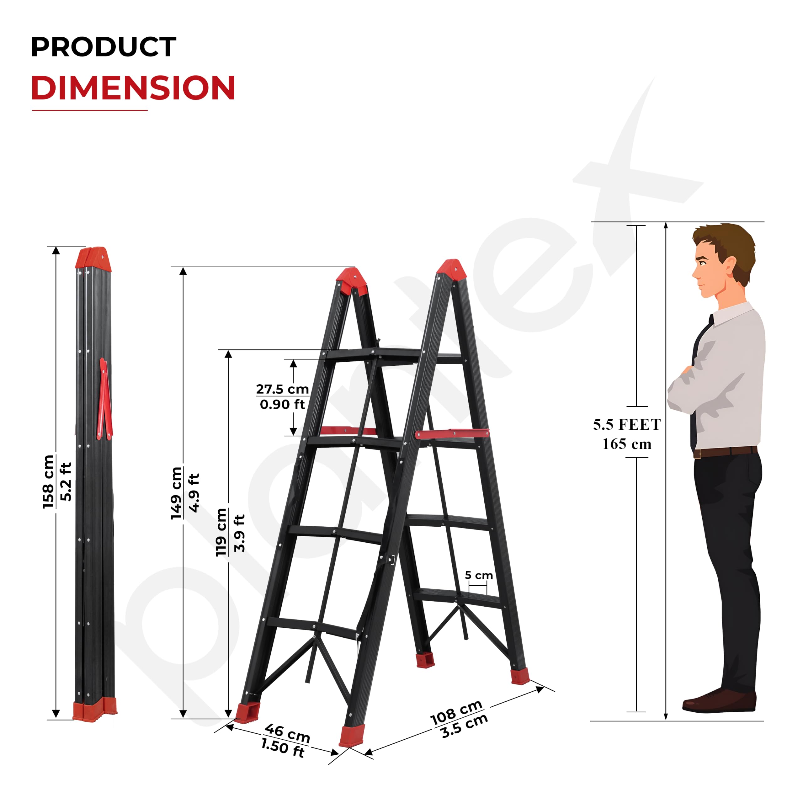 Plantex Ultrafold Ladder - Space-Saving Step Ladder -4 Plantex Ultrafold Ladder - Space-Saving Step Ladder -4