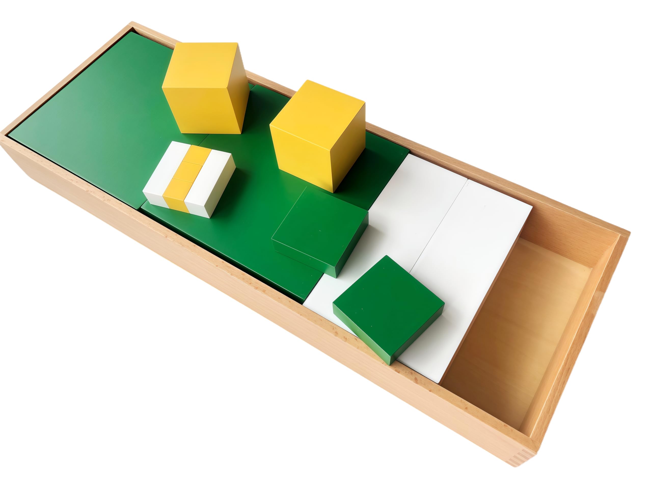 Premium Montessori Power of 3 Cubes: 21-inch Tripling Math Manipulatives | Solid Beechwood Fraction & Geometry Learning Materials for Kids Ages 5-8, Homeschool & Classroom (Power of 3 Cube)