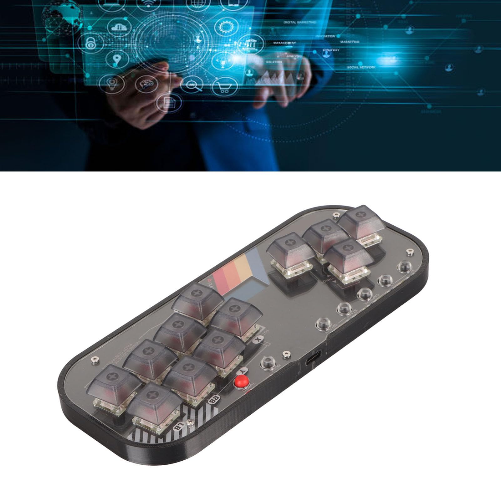 Yunseity Teclado para Juegos, para FightingBox Fighting Gamepad Controller Joystick, para Mixbox Botón de Interruptor Mecánico para Switch PC Android