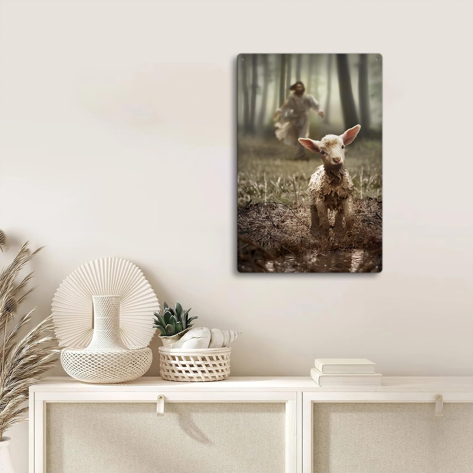 Amazon.com: Pinetree Art Jesus Tin Signs, Christian Decor for Home