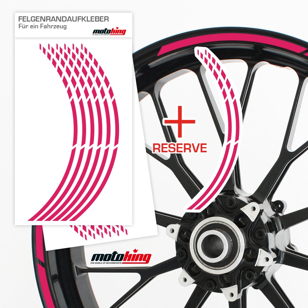 Felgenrandaufkleber GP-Design – Weiß Matt, Für 16 Zoll Felgen, Motorrad & Auto