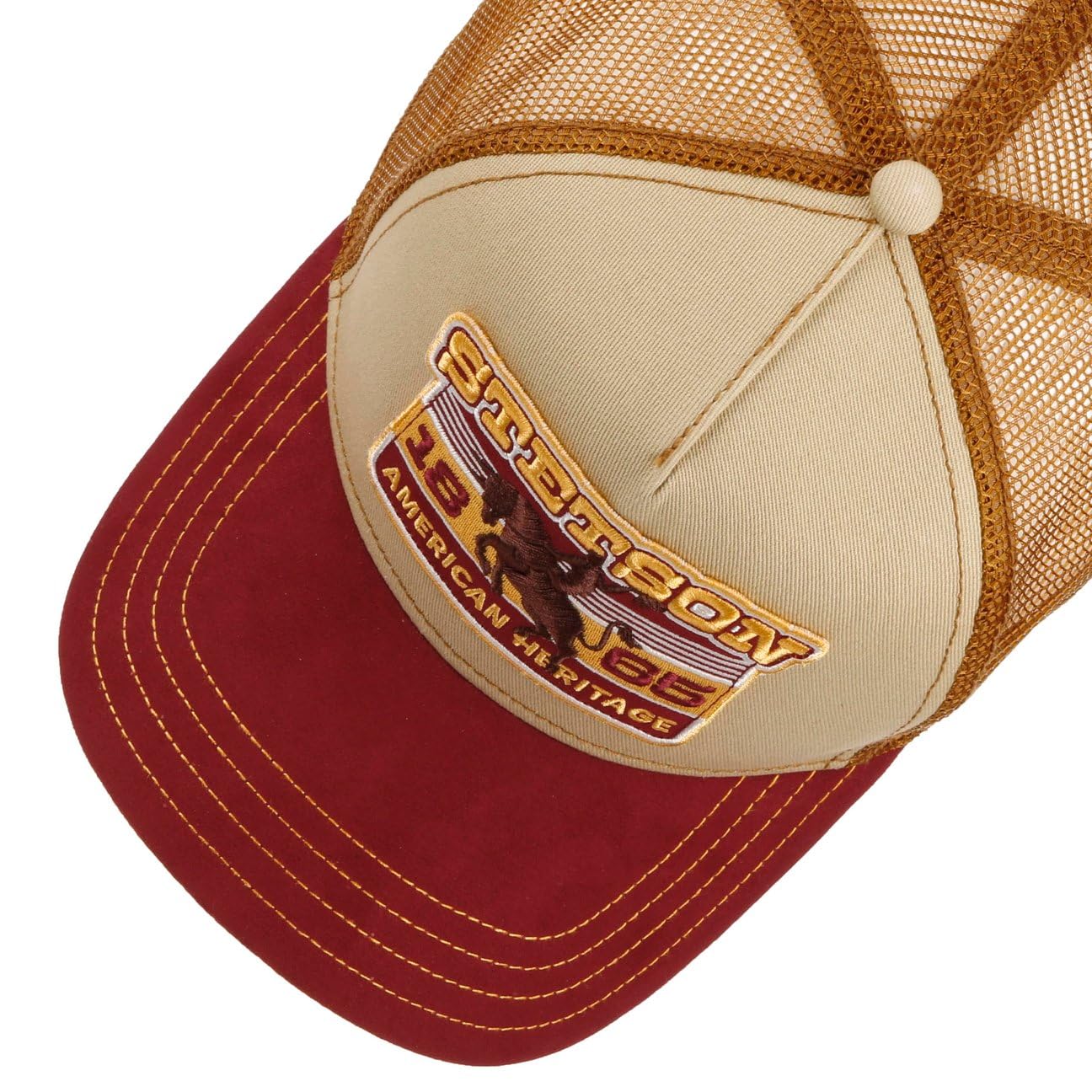 Stetson Cappellino Trucker Heritage Rodeo Uomo - cap Berretto Baseball Mesh Snapback, con Visiera, Fodera, Fodera Estate/Inverno Primavera Estate Autunno Inverno