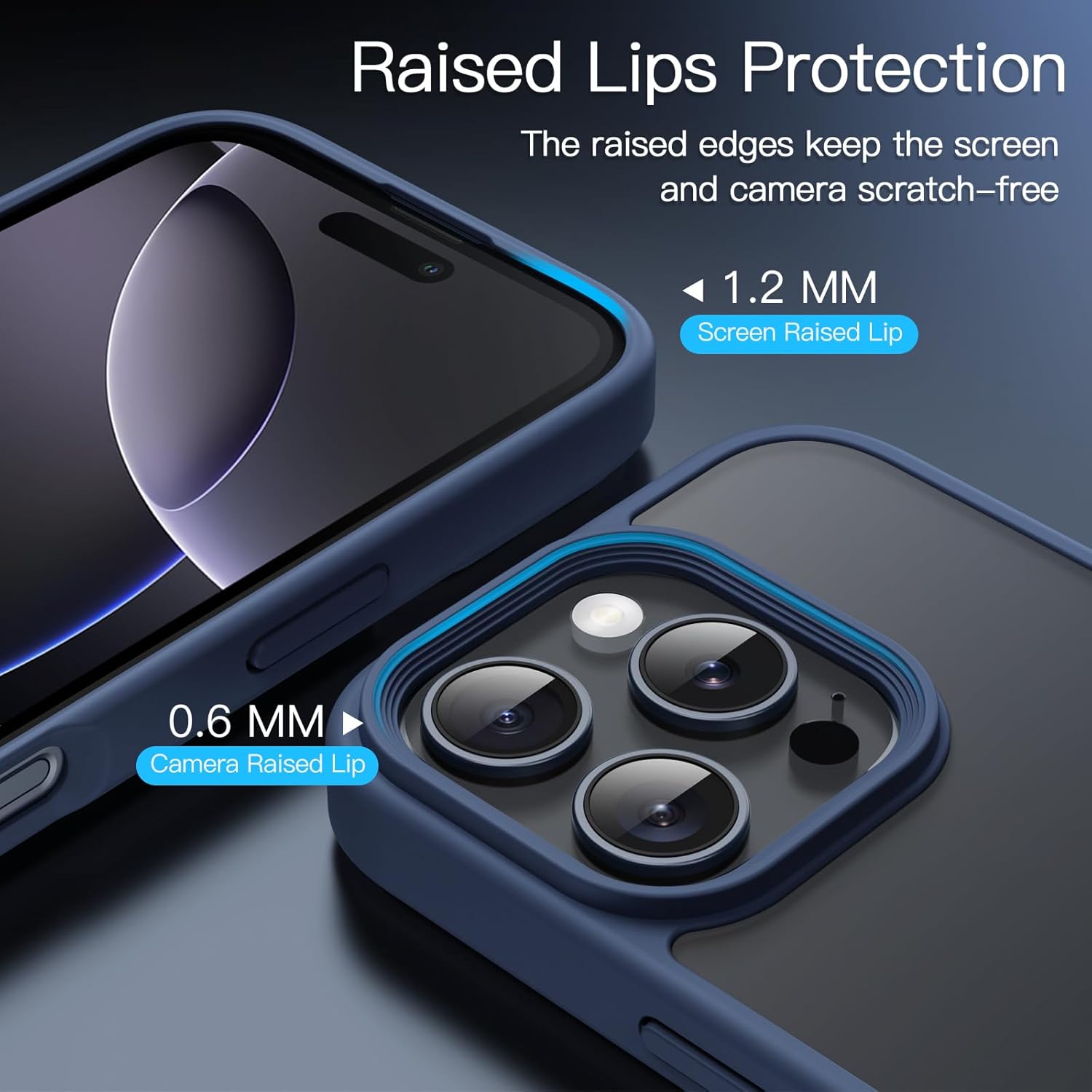 Size iPhone 16 Pro Max 6-9 inch JETech Matte Case for iPhone 16 Pro Max 6.9-Inch, Shockproof Military Grade Drop Protection, Frosted Translucent Back Phone Cover, Anti-Fingerprint