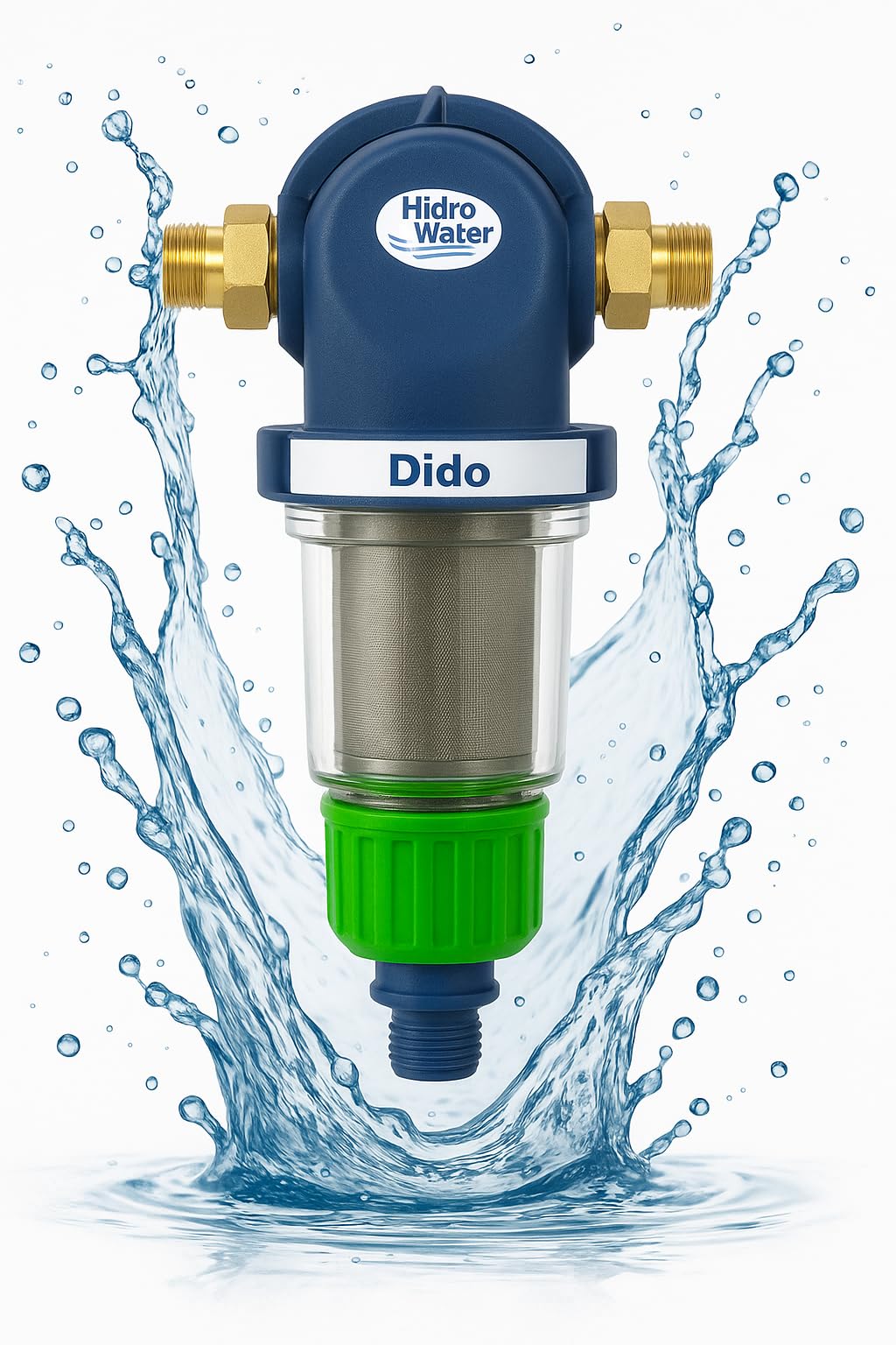 Hidro Water - Filtro Autolimpiante DIDO PLATA 50 Micras con Cartucho Antibacterias – Filtración Agua Potable Doméstica – Combate Legionela – Protección contra Impurezas – 3/4" a 2" (1 1/4")