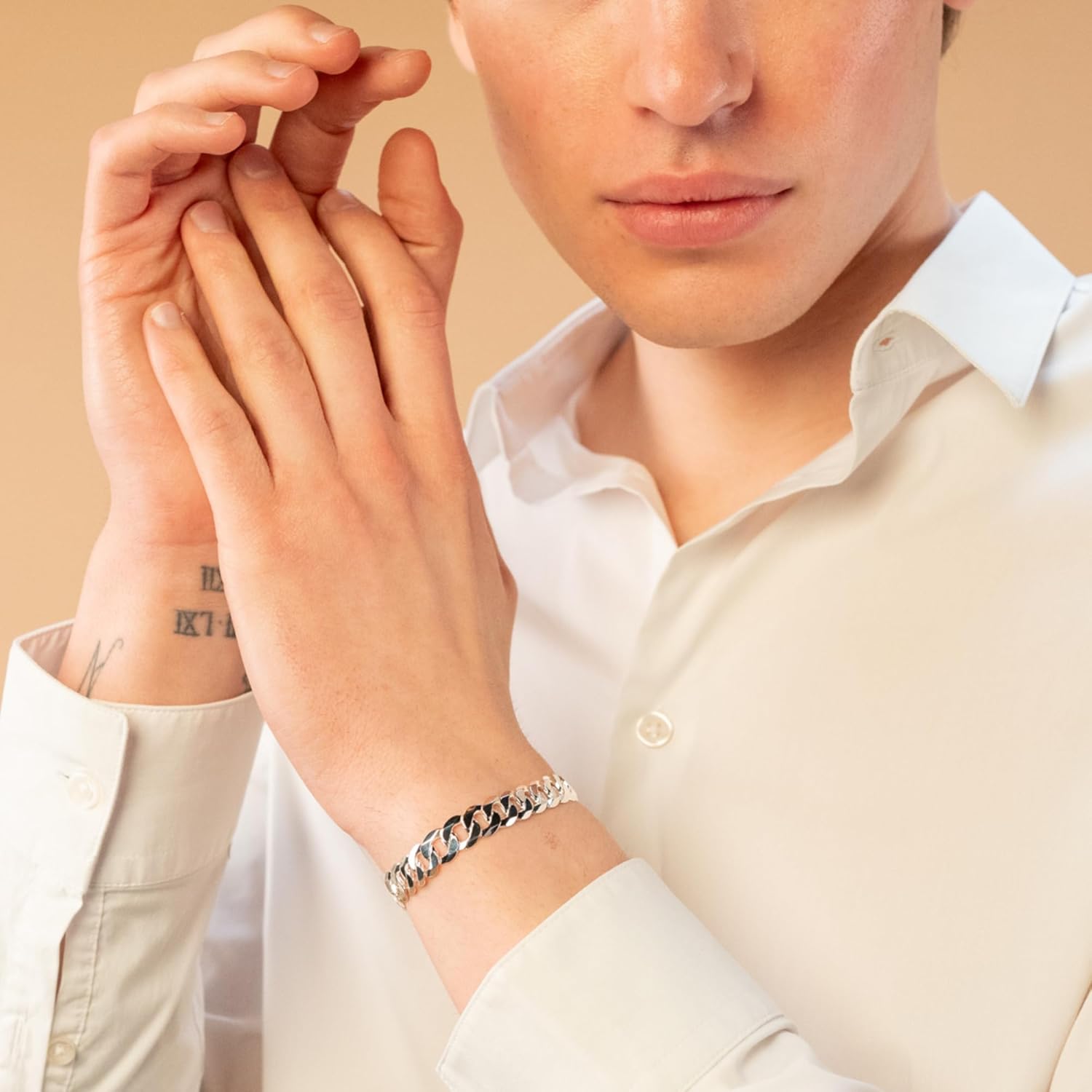 QUADRI Cuban Link Bracelet, Extra Shiny, 12mm, 925 Sterling Silver, Italian Diamond-Cut Bracelet for Men, 7.5-9 Inch, Pulseras para Hombres, Gift Box Included - Image 5